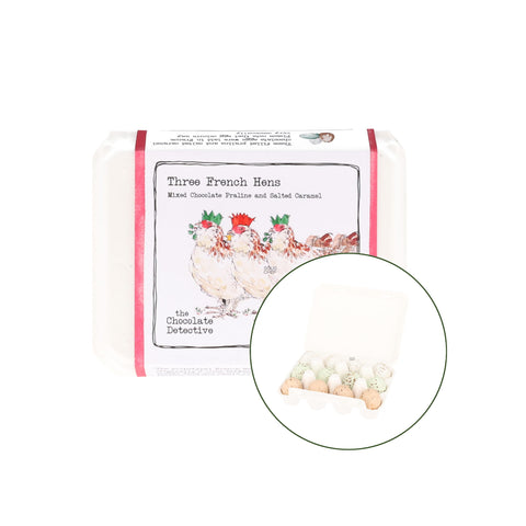 The Chocolate Detective Three French Hen Eggs, 150g