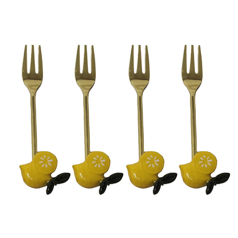 Set of 4 Lemon Tasting Forks