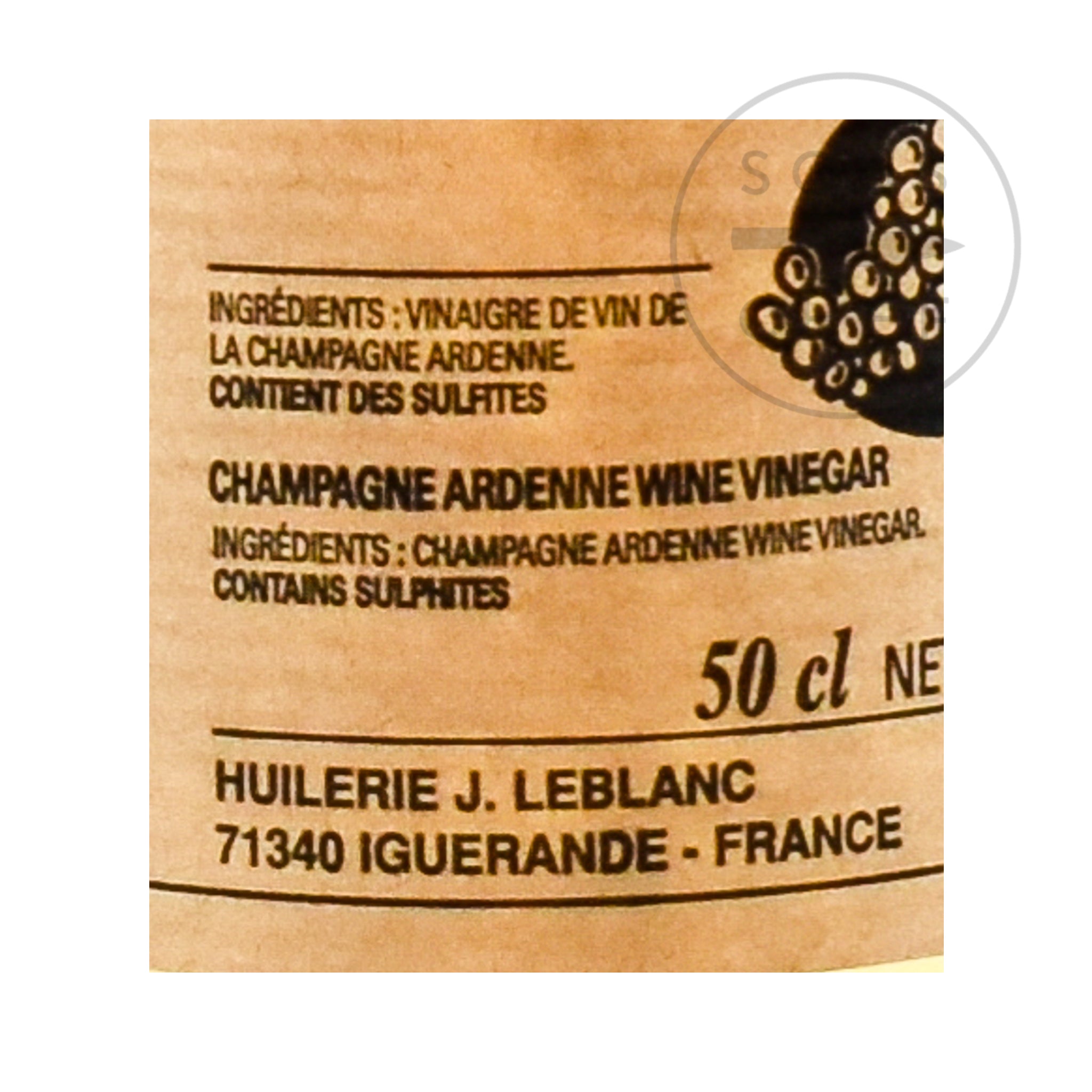 J Le Blanc Champagne Vinegar 500ml Ingredients Oils & Vinegars French Food