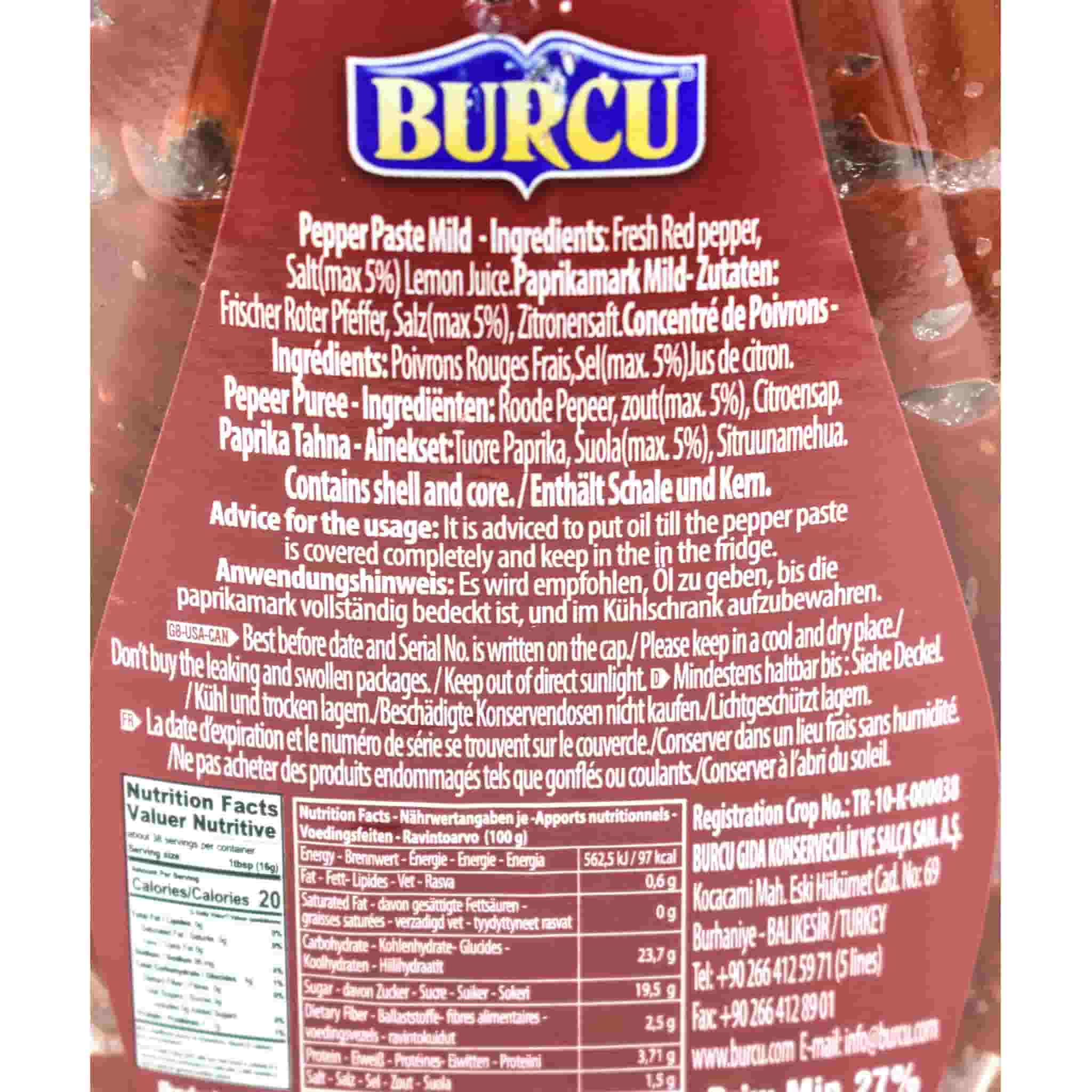 Turkish Mild Pepper Paste - Biber Salcasi 600g