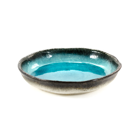 Turquoise Large Round Dish, 21.5cm dia x 4cm high