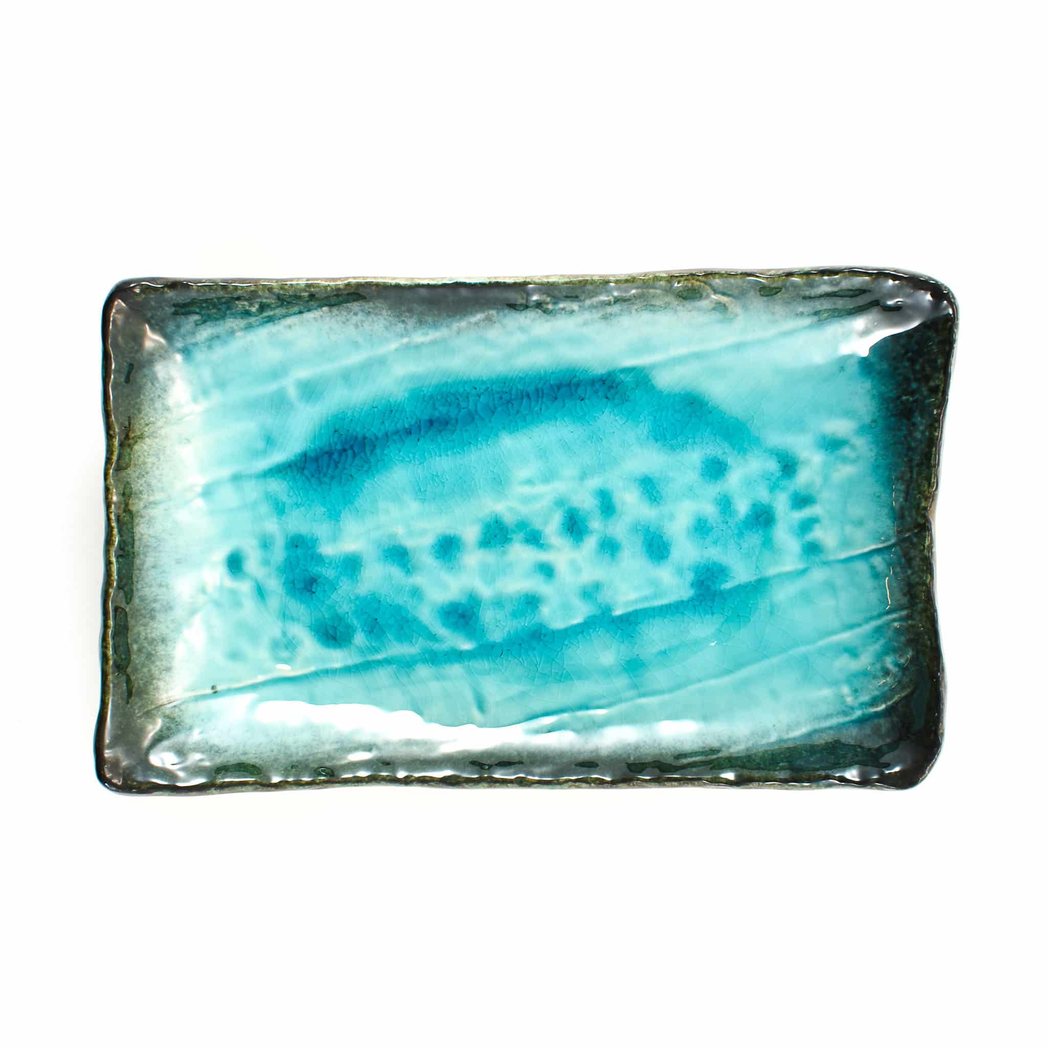 Turquoise Crackle Glaze Platter