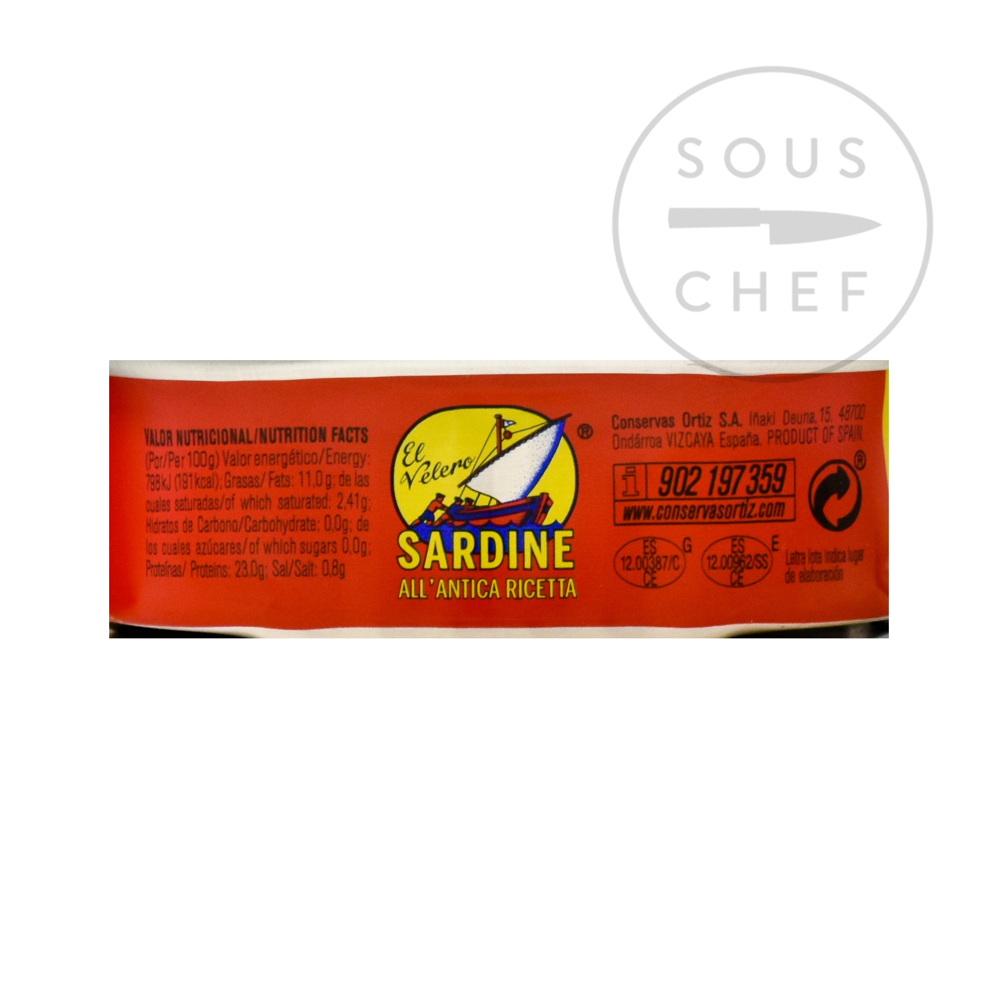 Ortiz Sardines A La Antigua in Olive Oil 140g Ingredients Seaweed Squid Ink Fish Spanish Food Nutritional Information