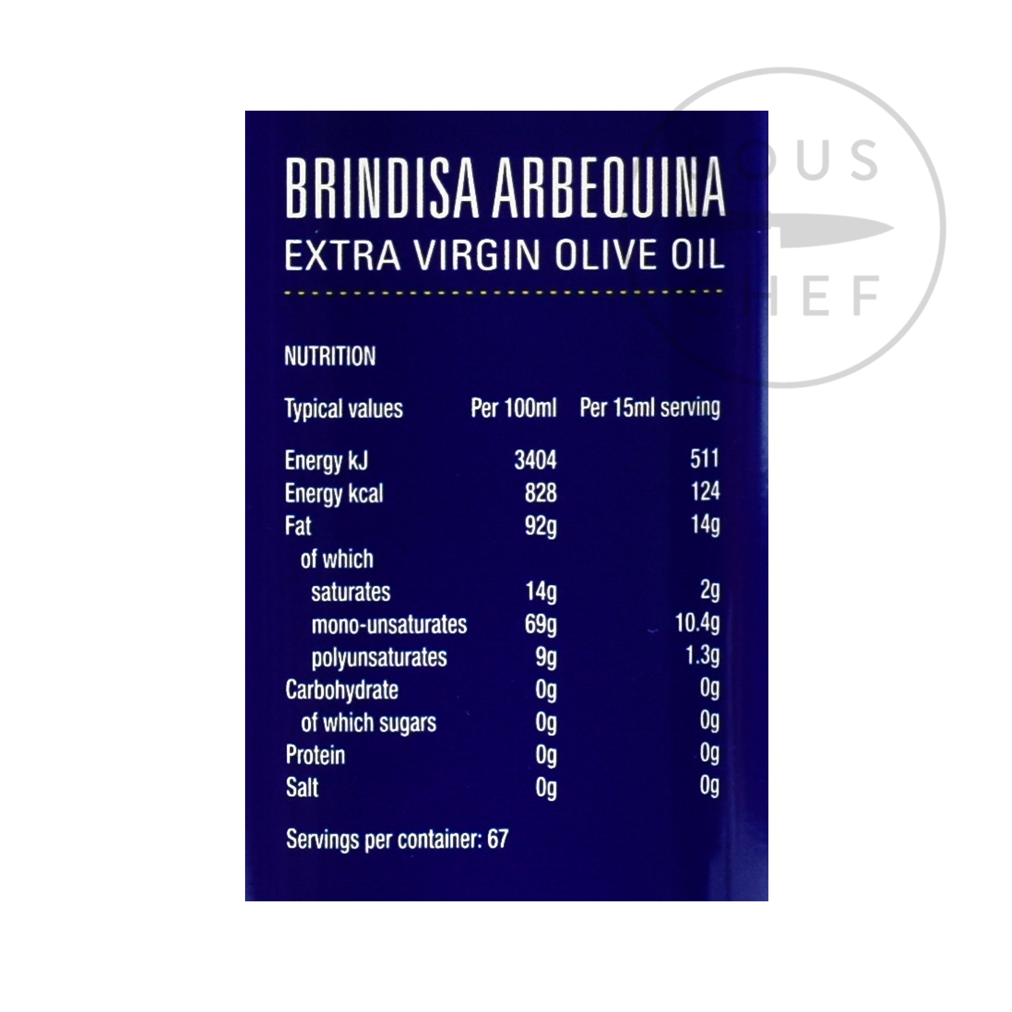 Brindisa Arbequina Extra Virgin Olive Oil 1l Ingredients Oils & Vinegars Spanish Food Nutritional Information