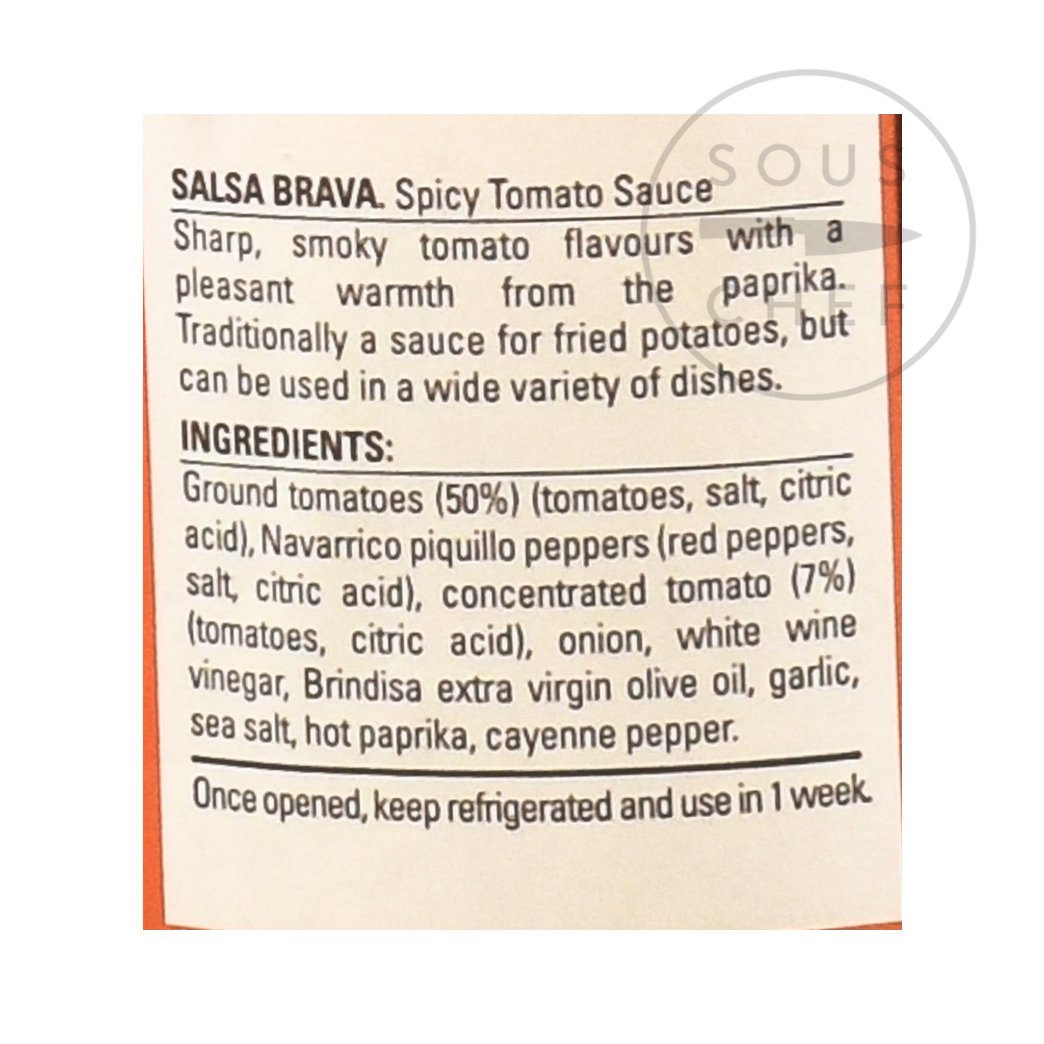 Brindisa Salsa Brava, Spicy Tomato Sauce 315g Ingredients Sauces & Condiments Spanish Food Ingredients Information