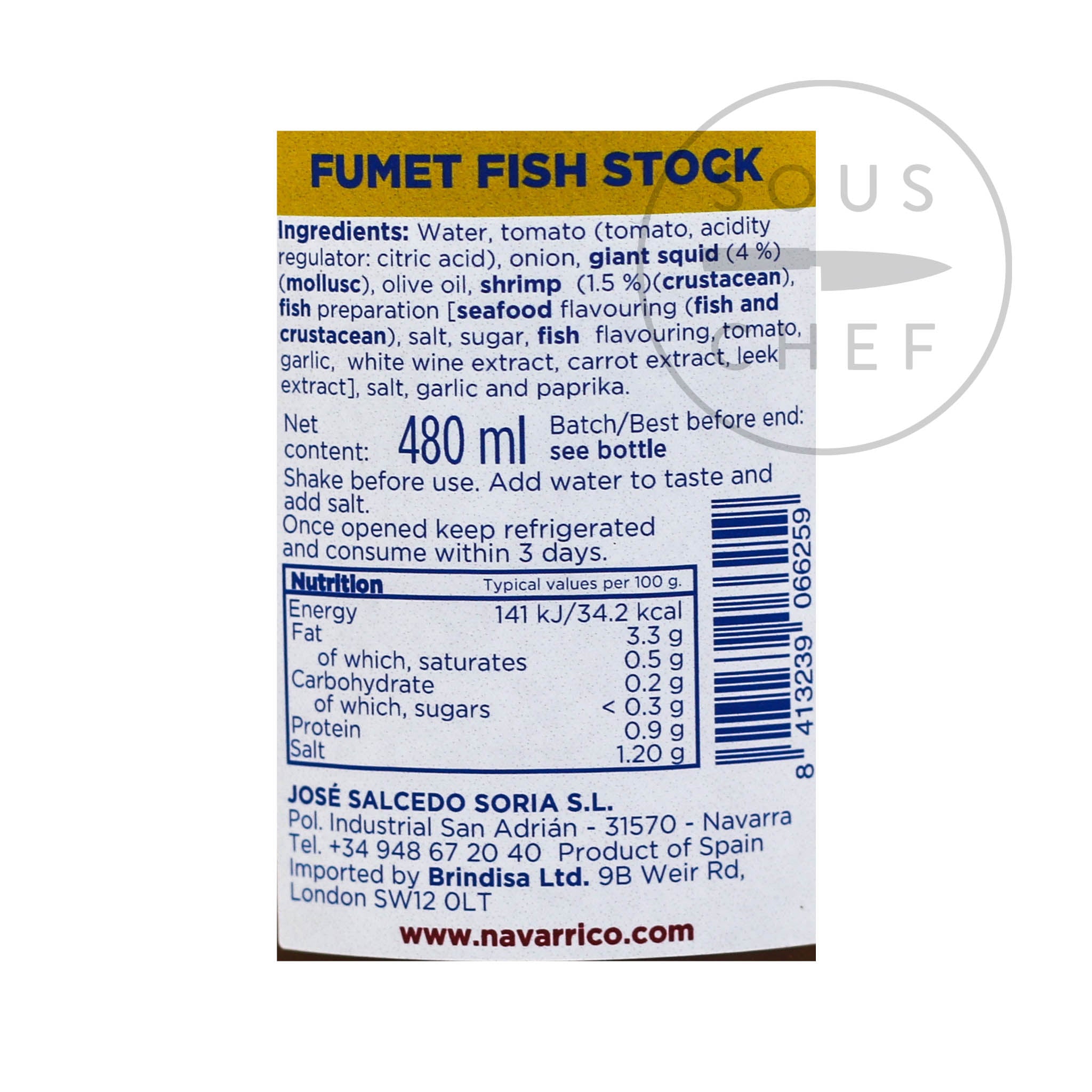 Navarrico Fumet Fish Stock, 480ml