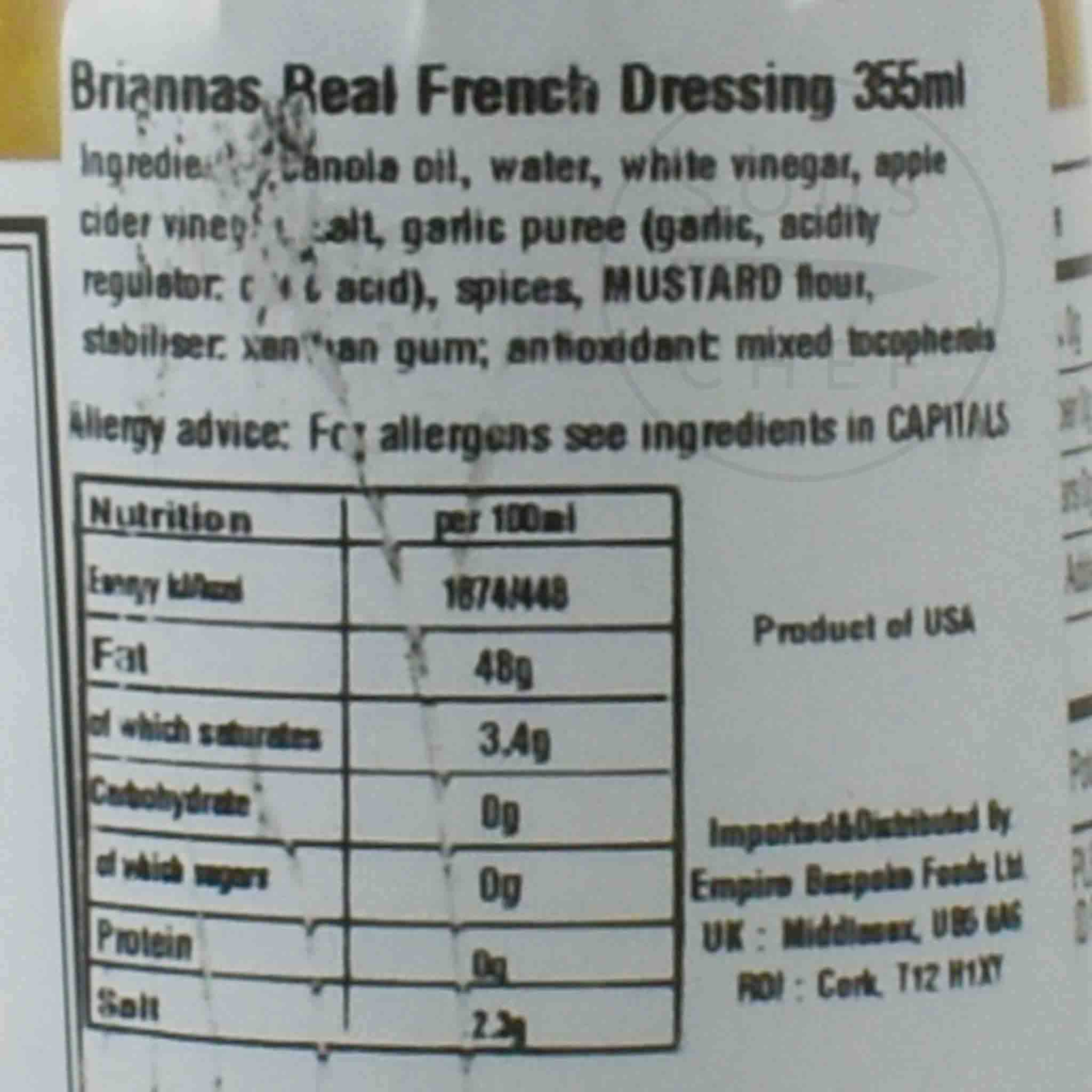 Briannas Real French Dressing 355ml