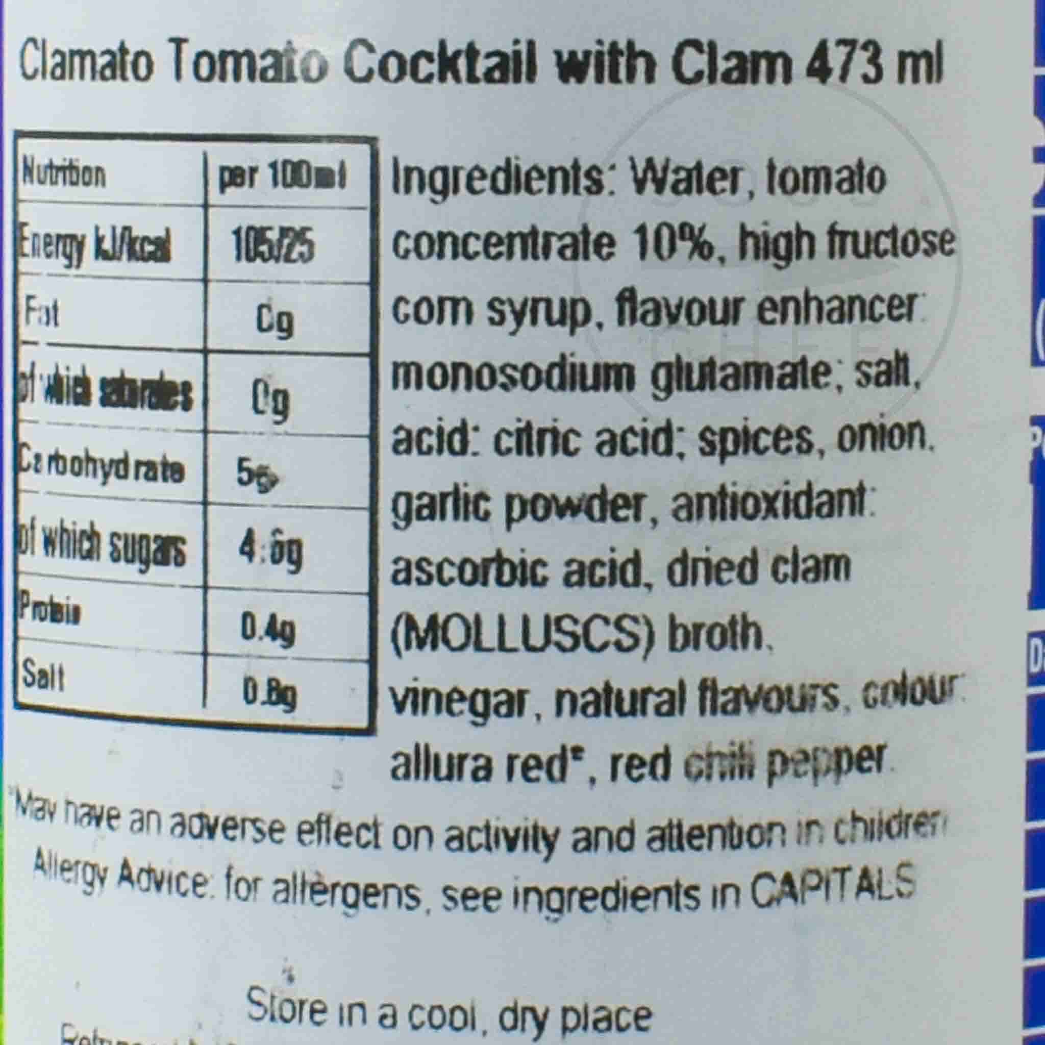 Clamato Tomato Cocktail Glass Bottle