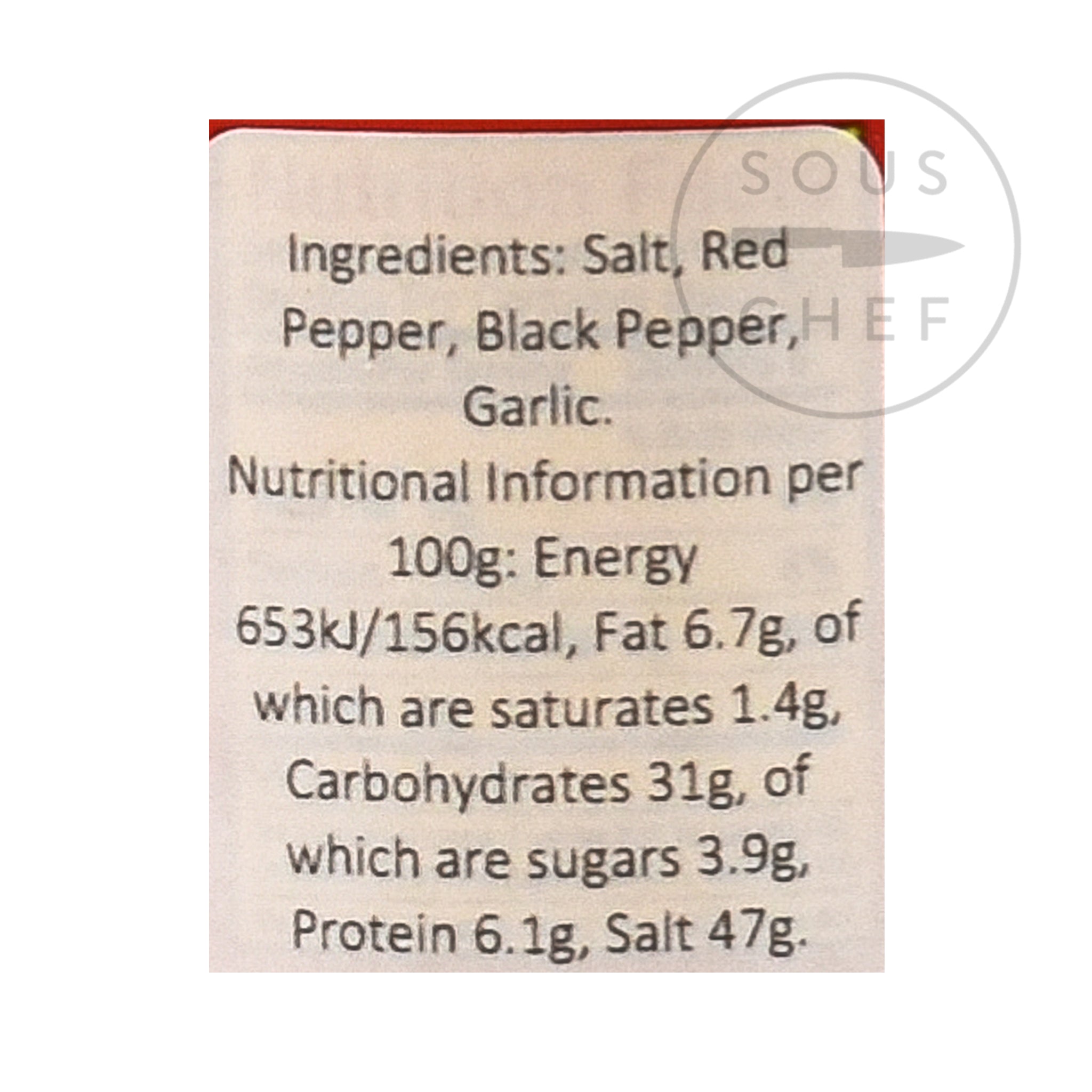 Slap Ya Mama 'Hot' Cajun Seasoning 227g nutritional information ingredients