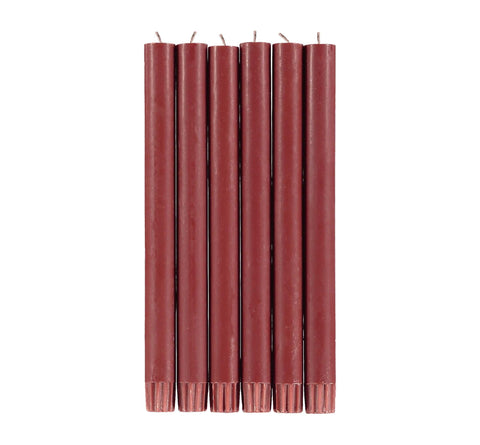 Set of 6 Red Dinner Candles