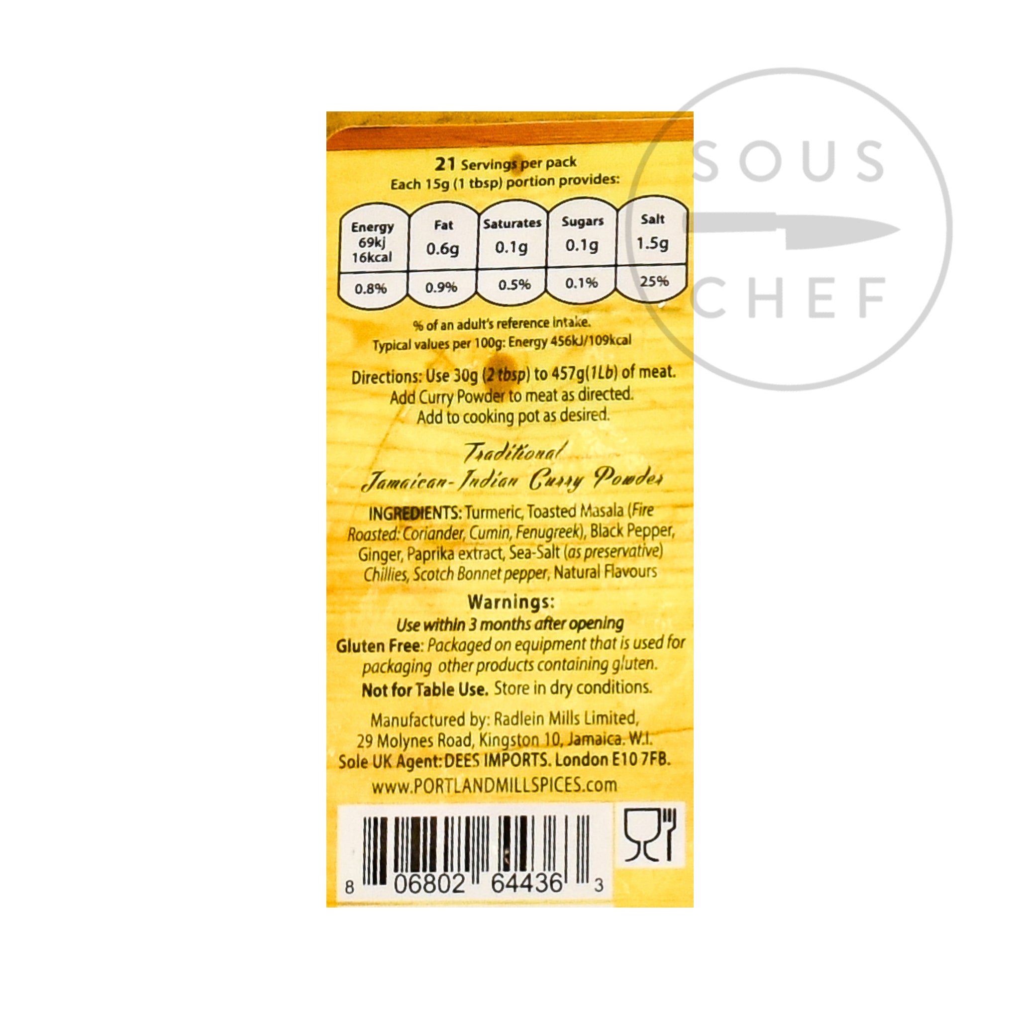 Portland Mills Jamaican Curry Powder Buy Online Sous Chef UK