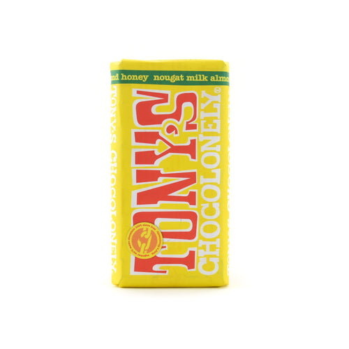 Tony's Chocolonely Milk Chocolate with Almond, Honey & Nougat 180g