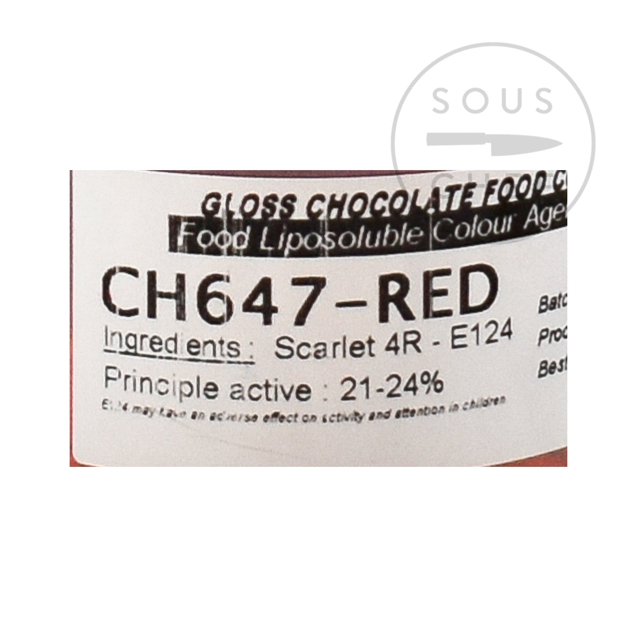 Red Gloss Food Colour For Chocolate 20g ingredients