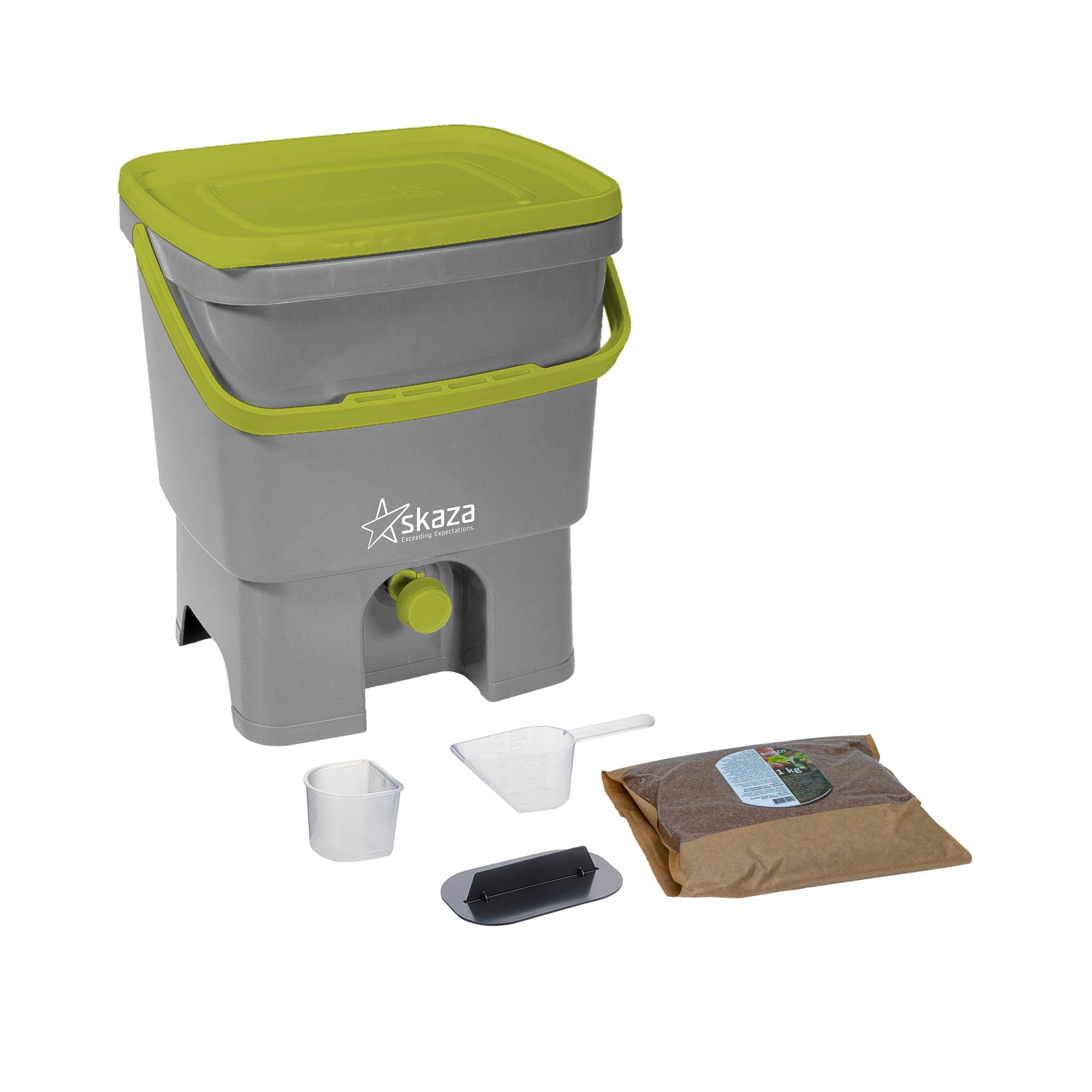 Skaza Organko Grey and Light Green Composter Starter Kit