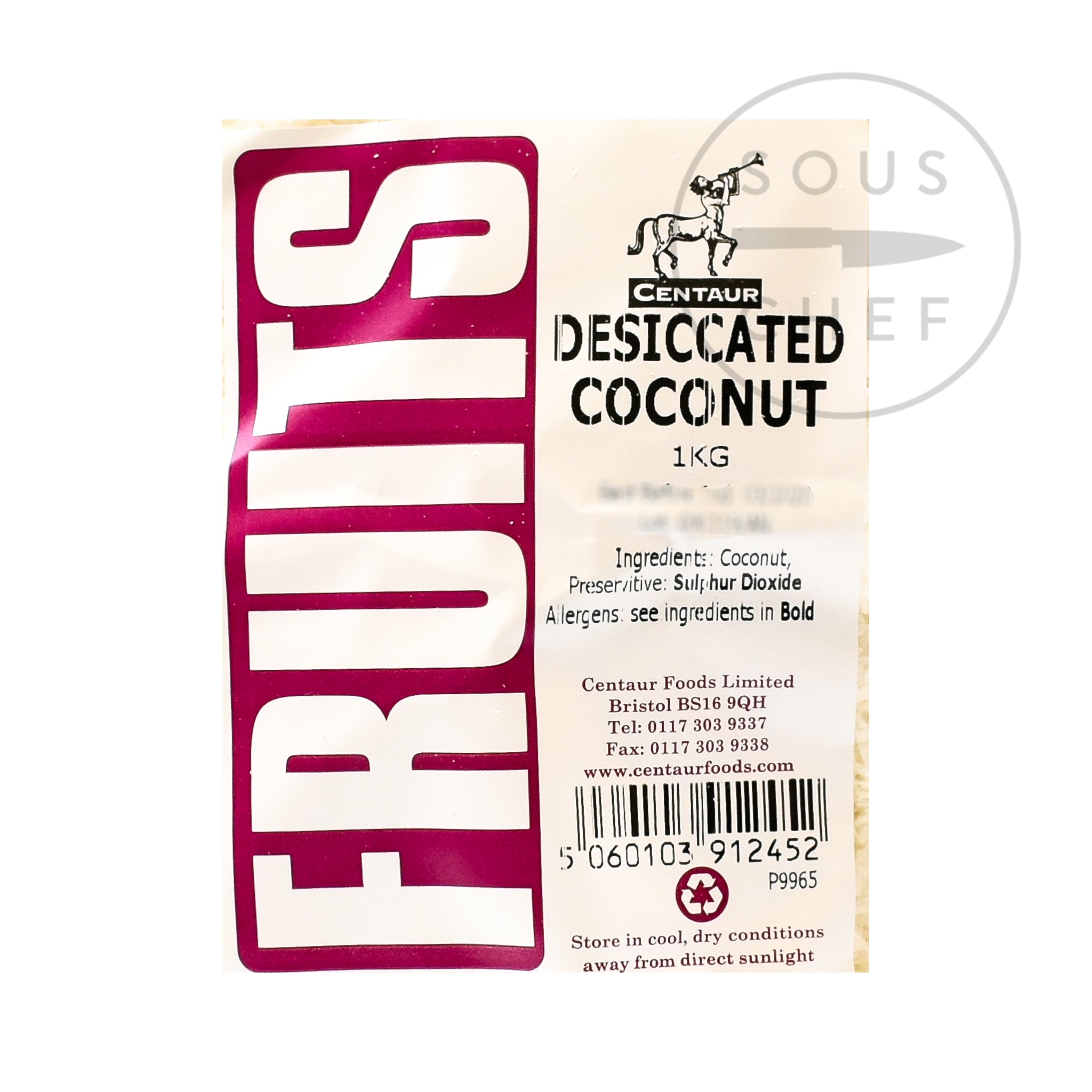 Desiccated Coconut 1kg ingredients
