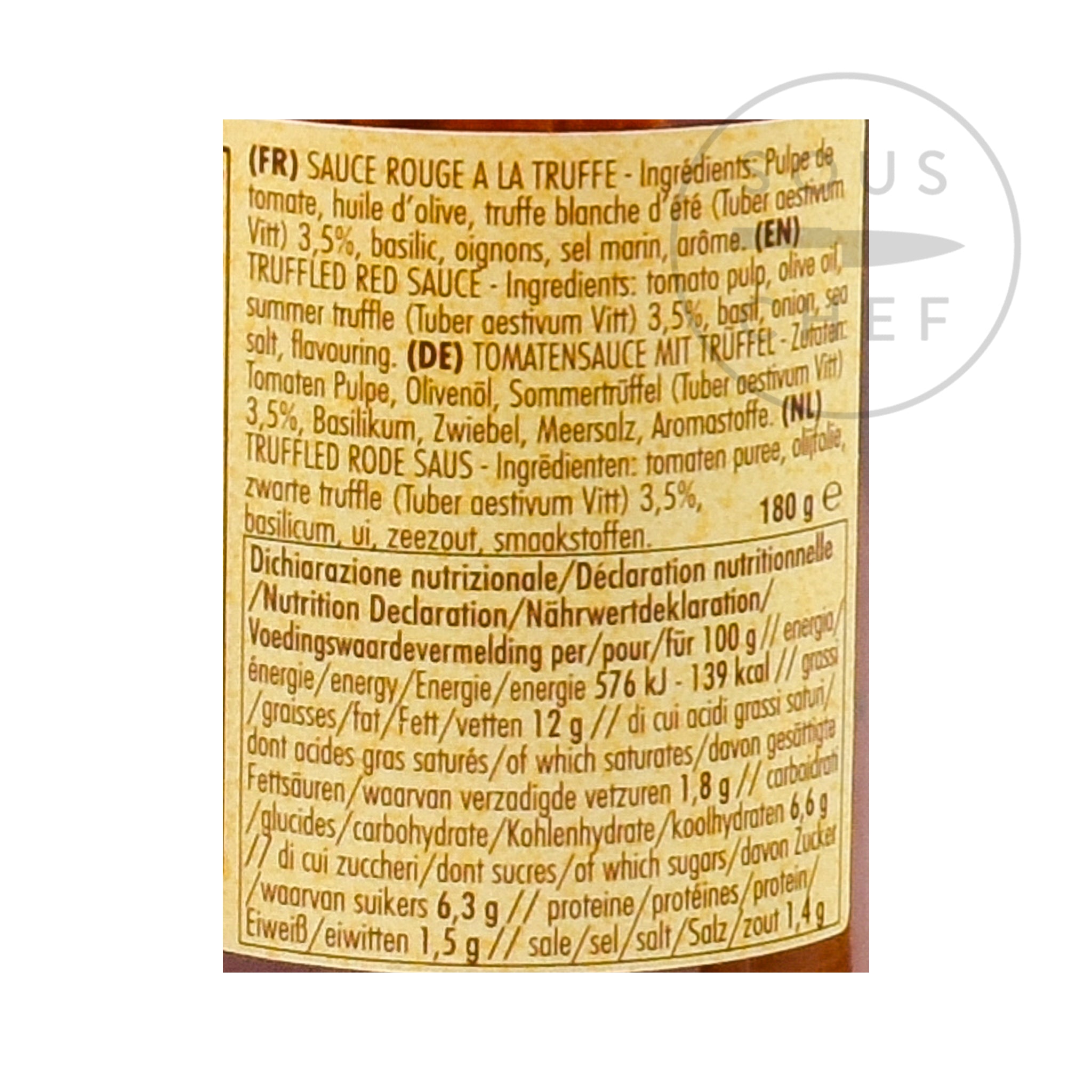La Favorita Truffled Red Sauce 180g nutritional information ingredients