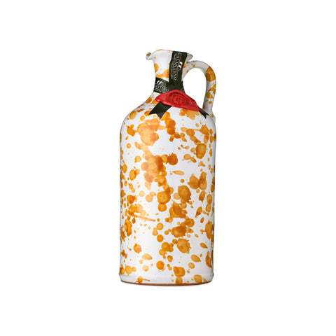 Puglian Extra Virgin Olive Oil in Yellow Splatter Ceramic Bottle, 500ml
