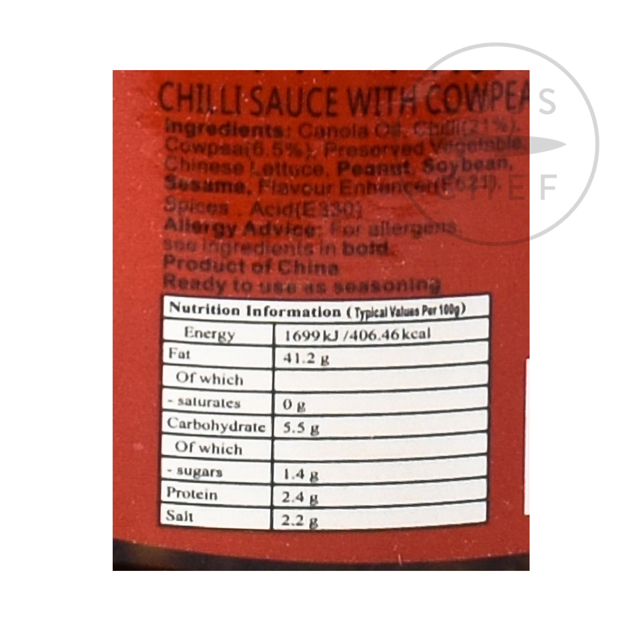FSG Sichuan Chilli Pickles 280g nutritional information ingredients