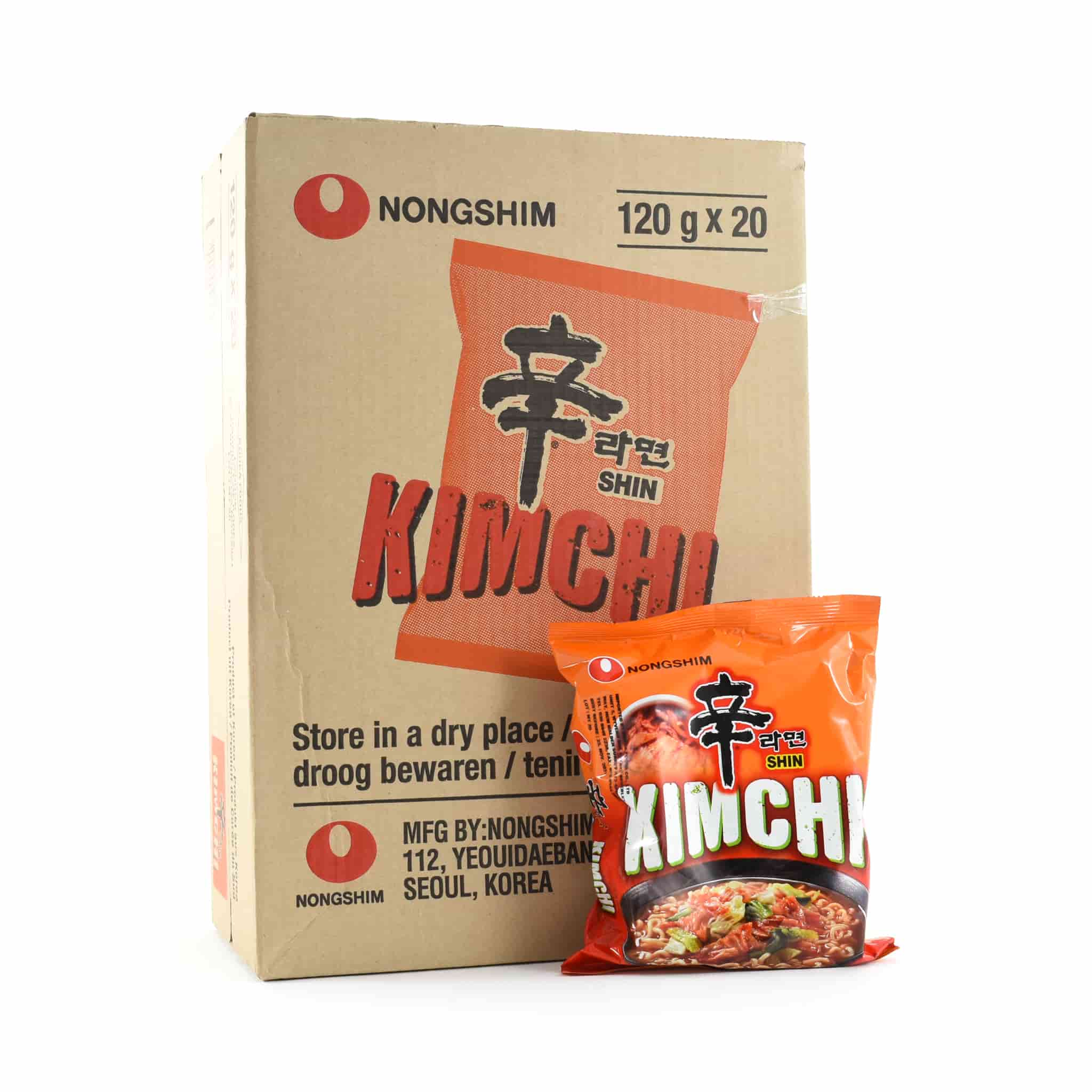 Short Dated 20 x Packs of Nongshim Kimchi Ramyun Noodles