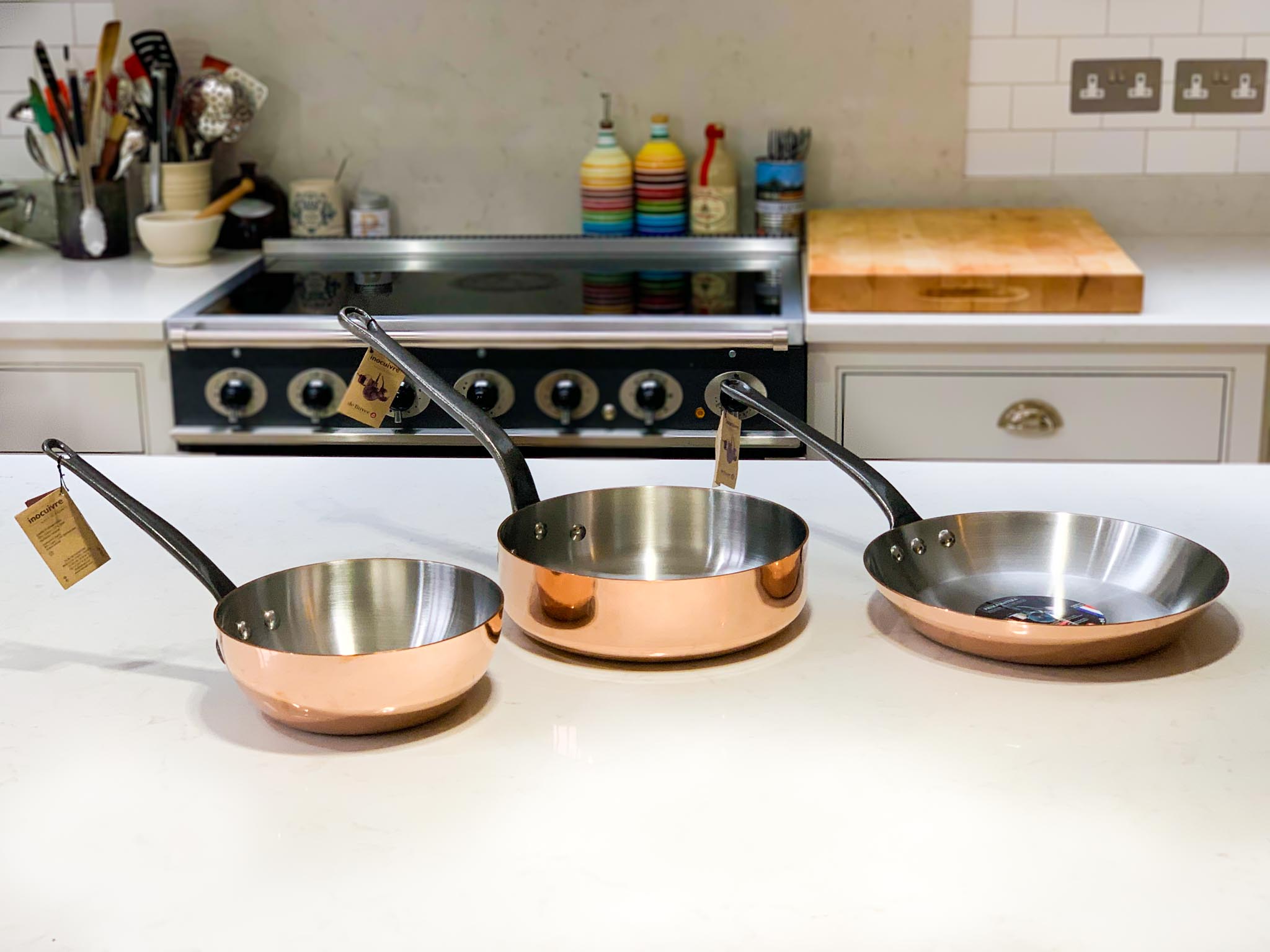 De Buyer Prima Matera Induction-Compatible Copper Saute Pan - Conical