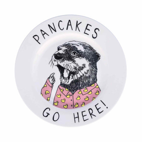 Jimbob Art Pancakes Go Here! Side Plate, 20cm