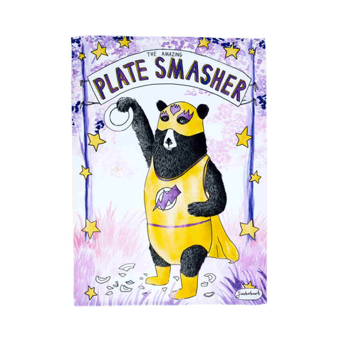 Jimbob Art The Amazing Plate Smasher Tea Towel