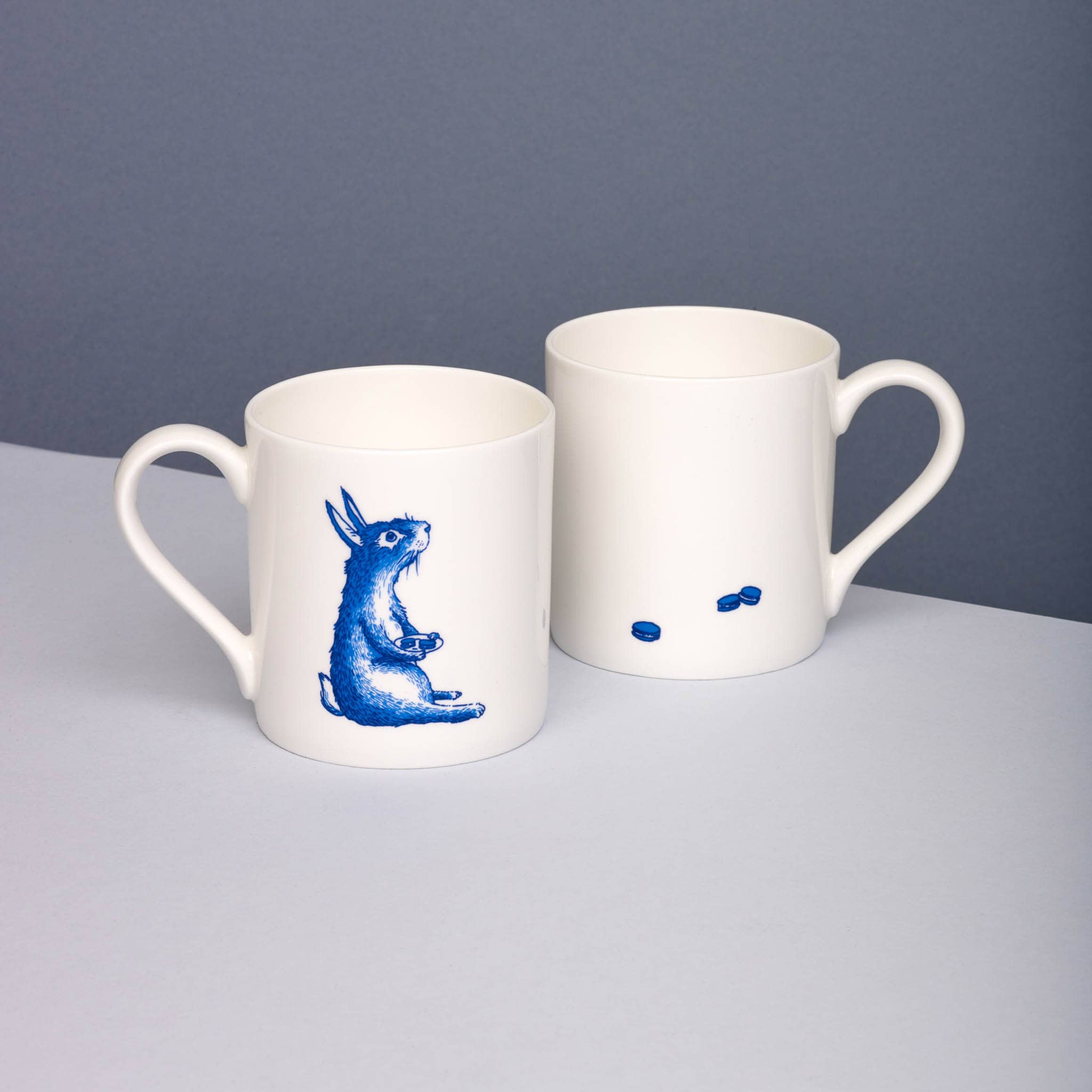 Blue Rabbit with Macaroons Mug 300ml
