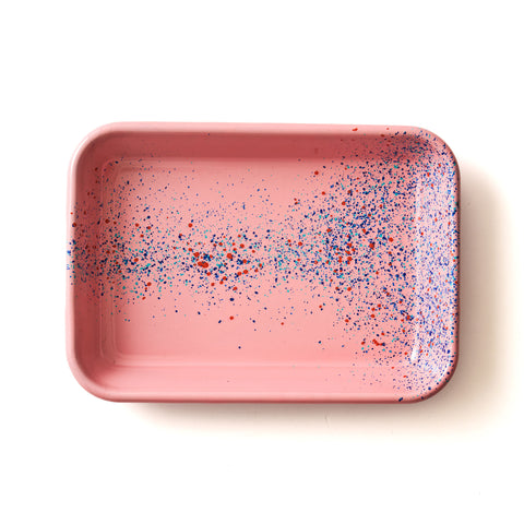 Splatter Fest Enamel Roasting and Serving Dish, Pink