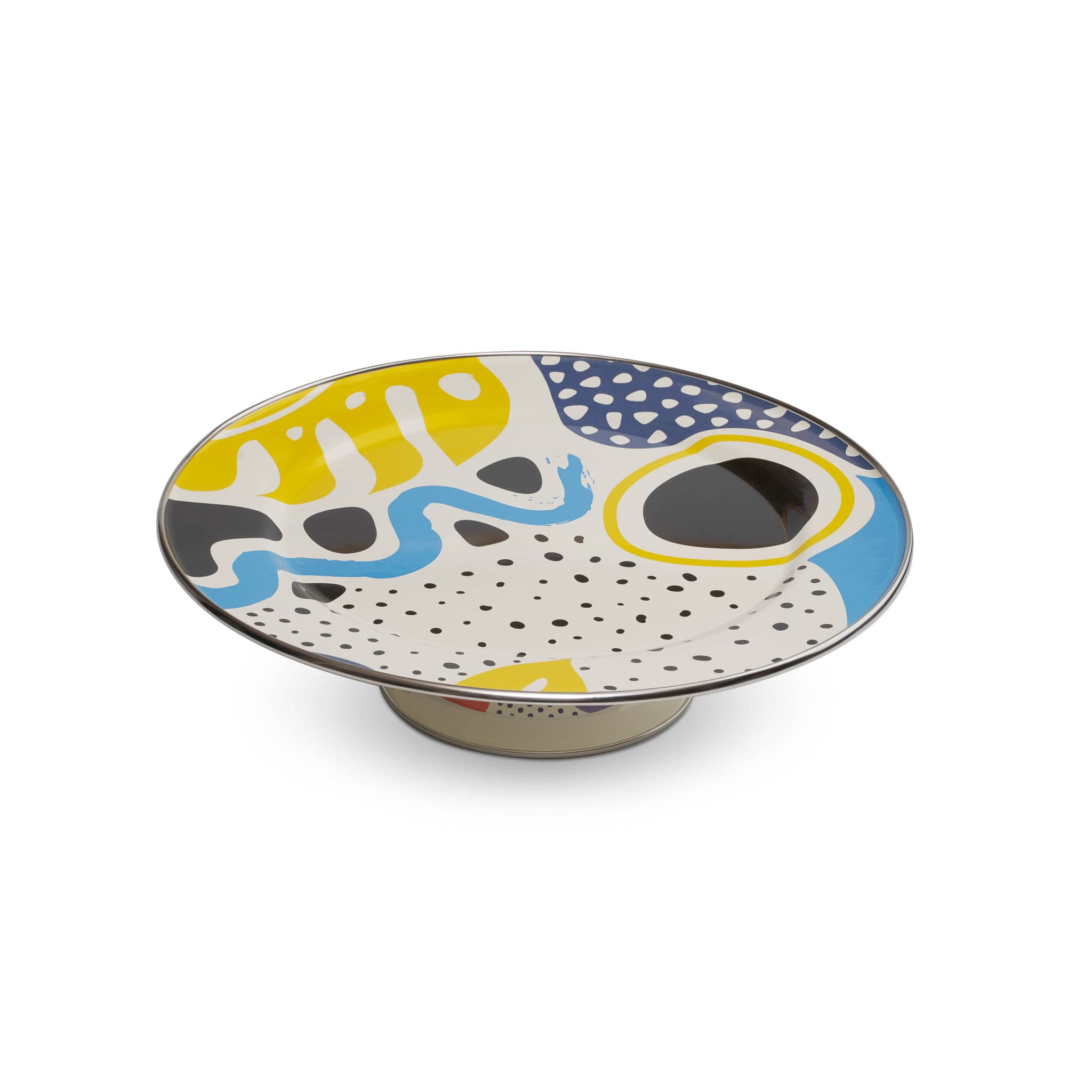Abstract Enamel Cake Stand, 30cm dia