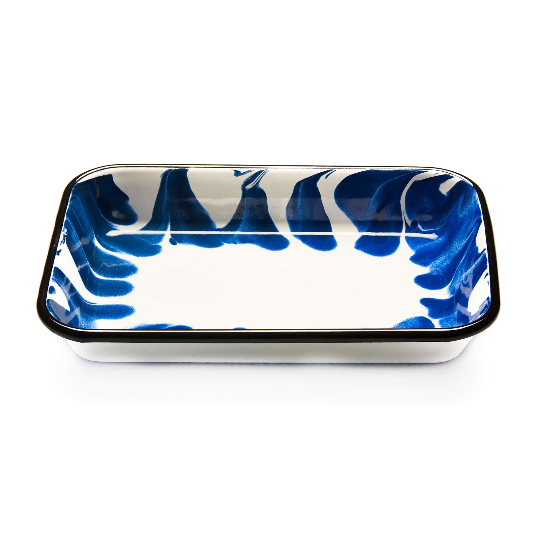 Paintstroke Enamel Roasting Serving Dish Blue White Buy