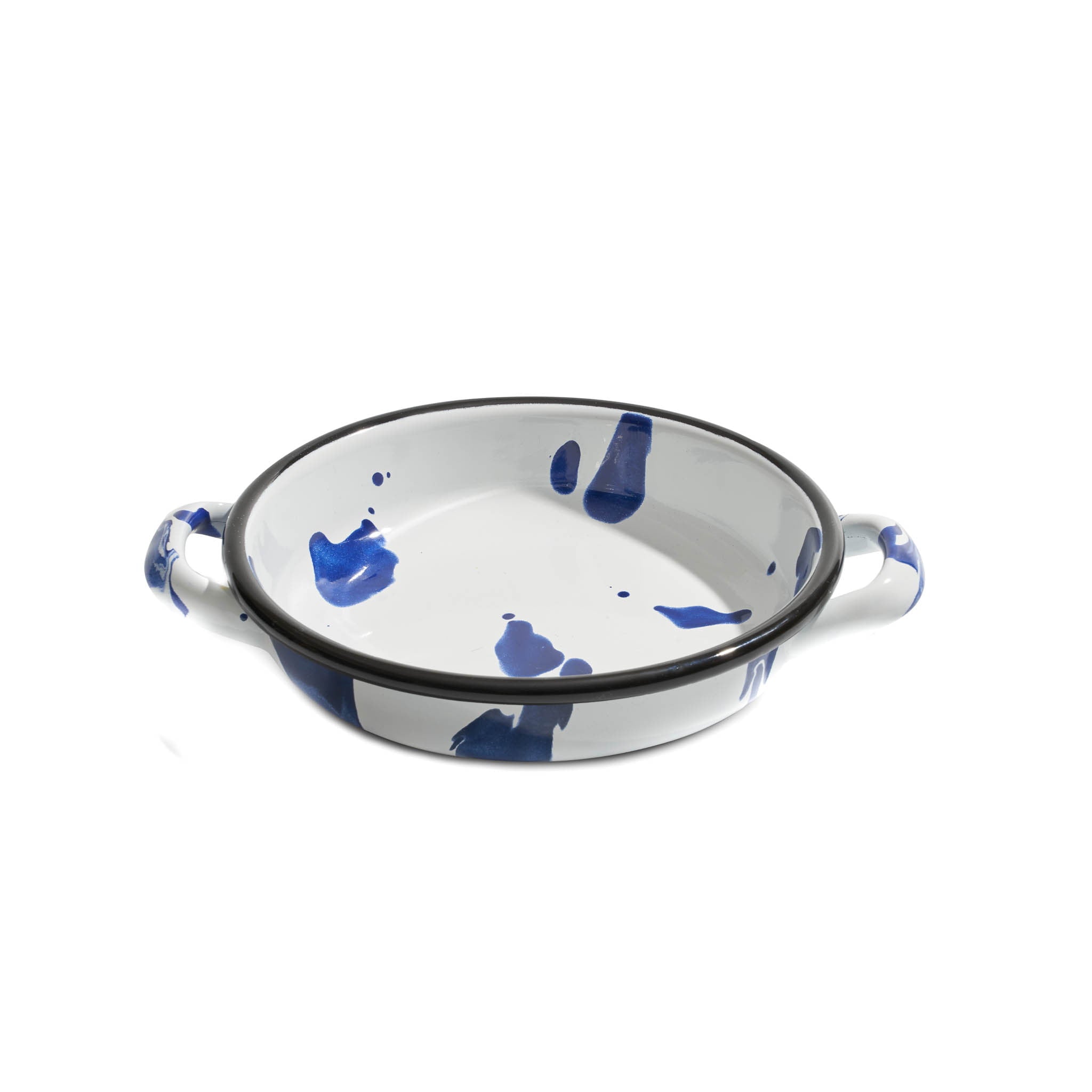 Paintstroke Enamel Frying Pan, Blue & White, 18cm