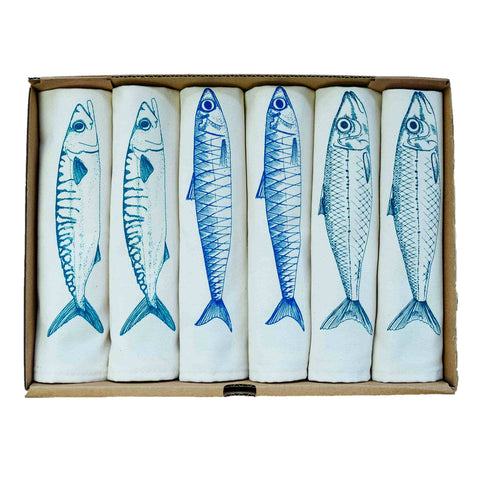 Lottie Day Sardine Design Napkins Box of 6