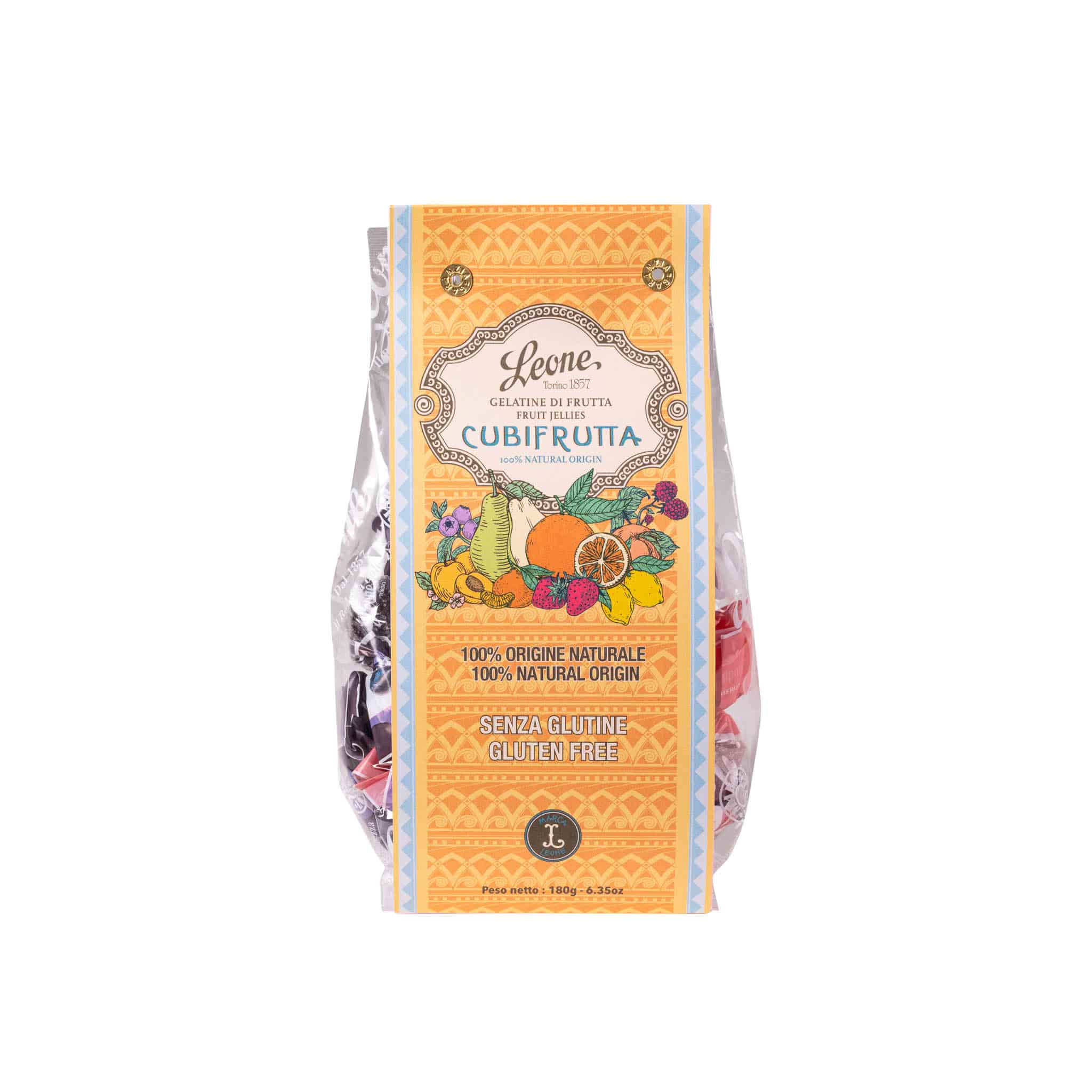Leone Mixed Flavours Fruit Jellies Pattern Handy Bags 180g