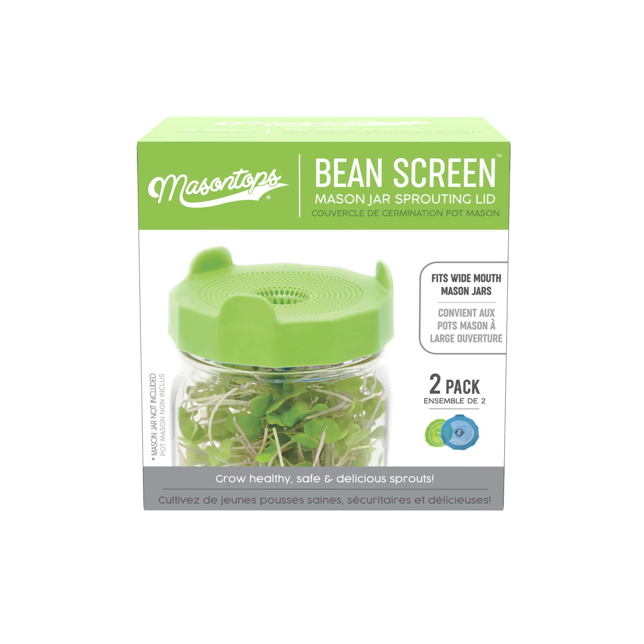 Masontops Wide Mouth Bean Screens Sprouting Lids, Set of 2