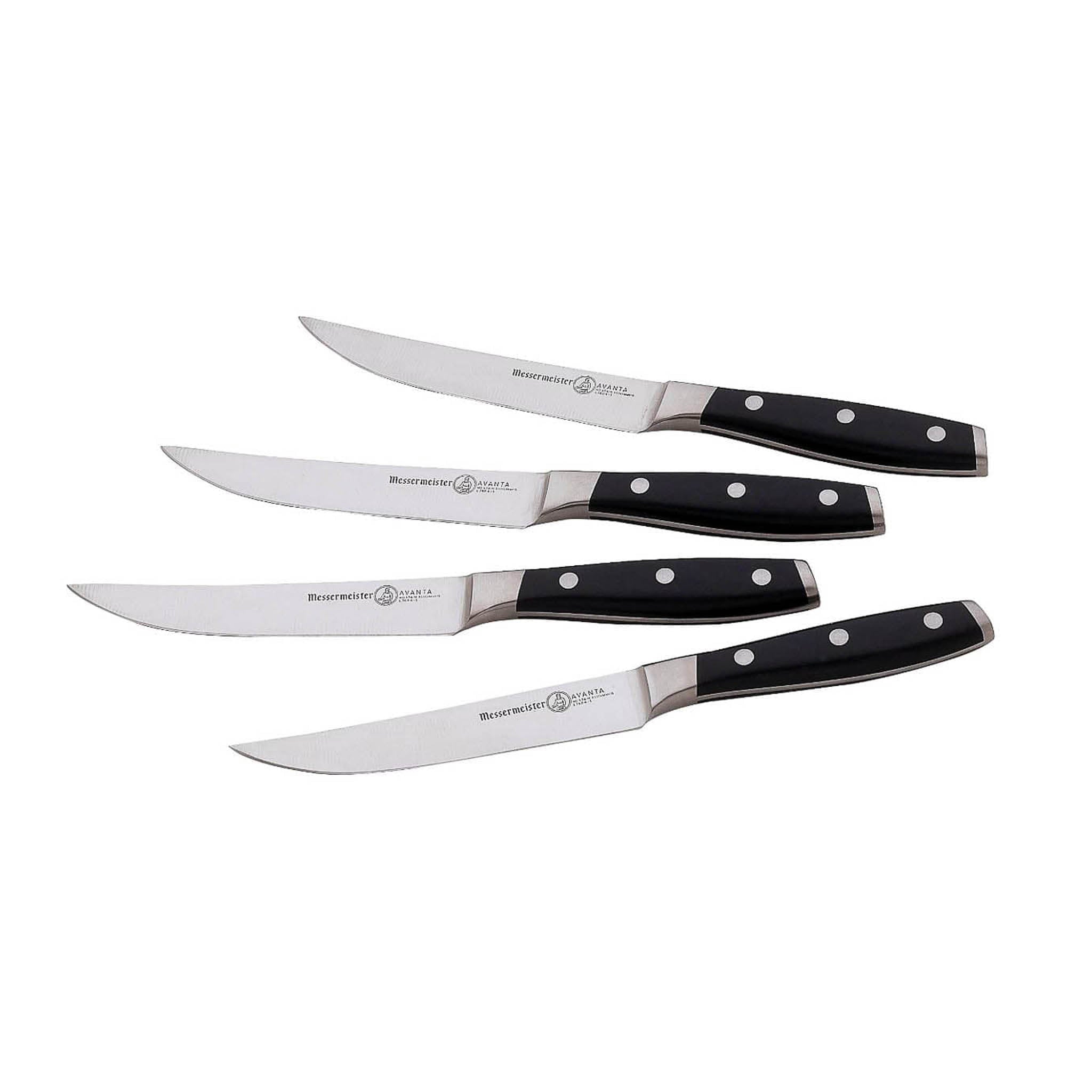 Messermeister Avanta Steak Knife, Set of 4, Black