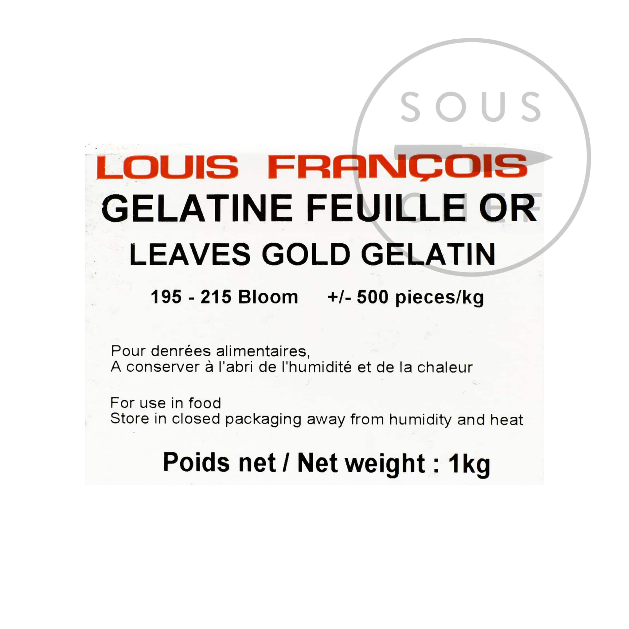 Louis Francois Gelatine Sheets 1kg