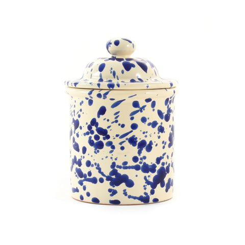Puglia Blue Splatter Storage Jar, 15cm
