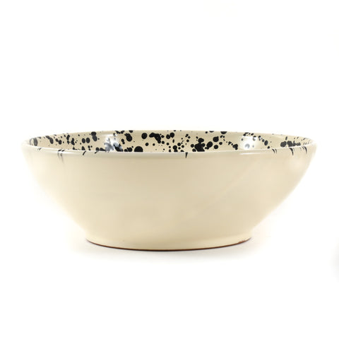 Puglia Black Splatter Large Salad Bowl, 28cm