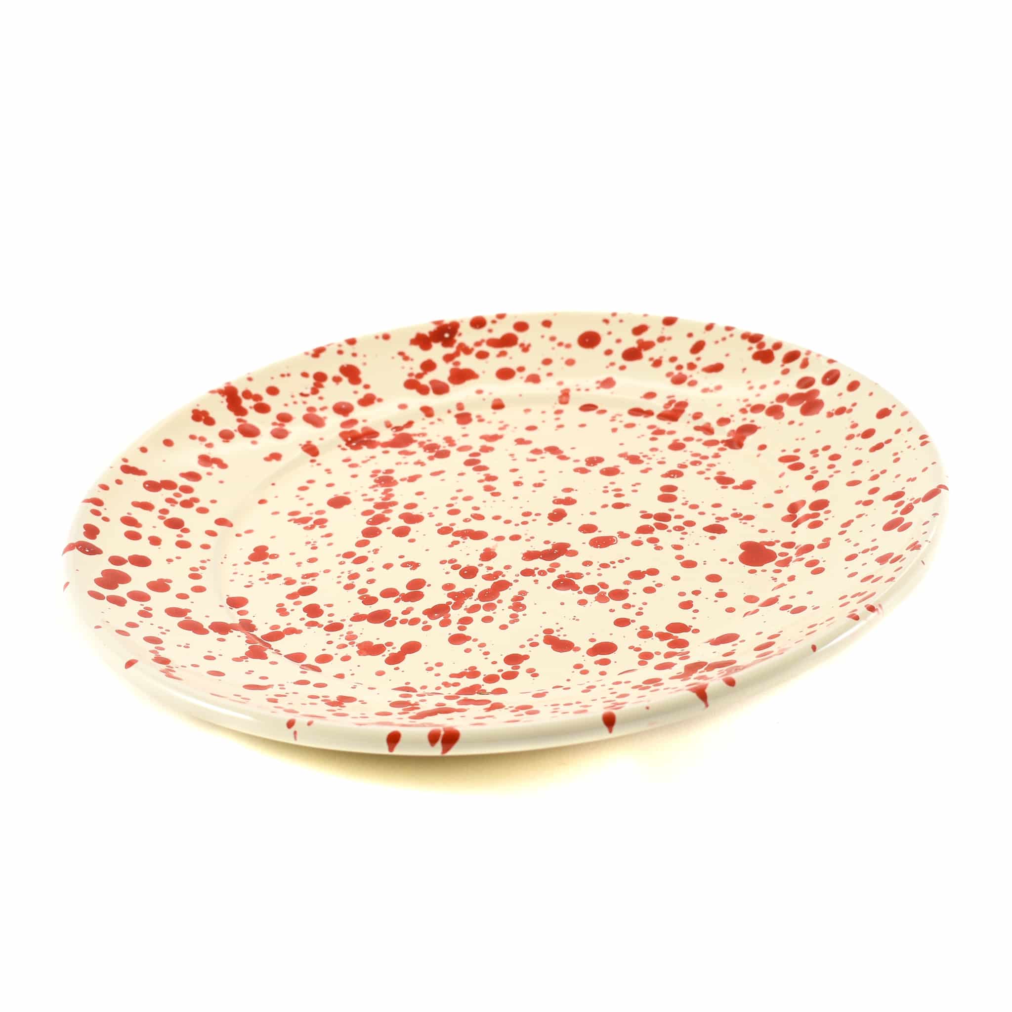 Products Puglia Red Splatter Dinner Plate 27cm angled
