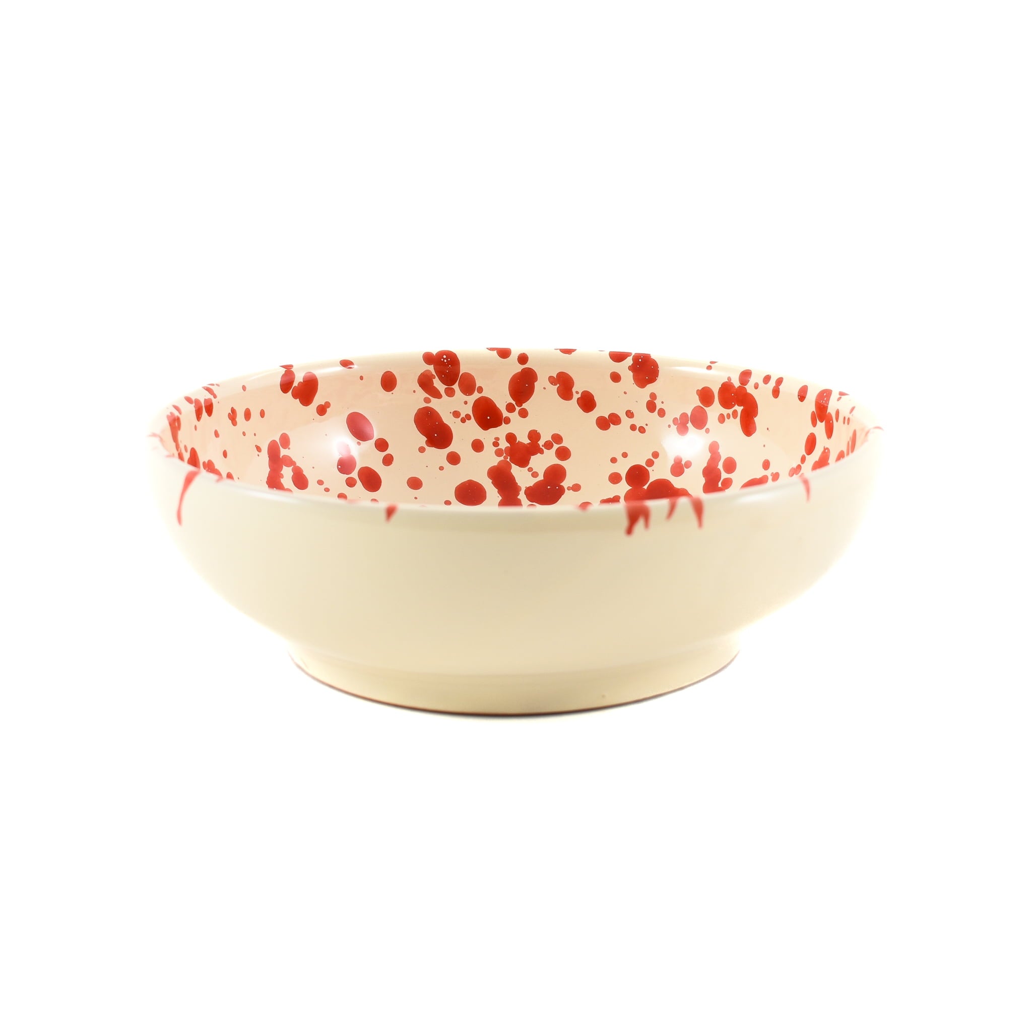  Puglia Red Splatter Bowl 19cm side