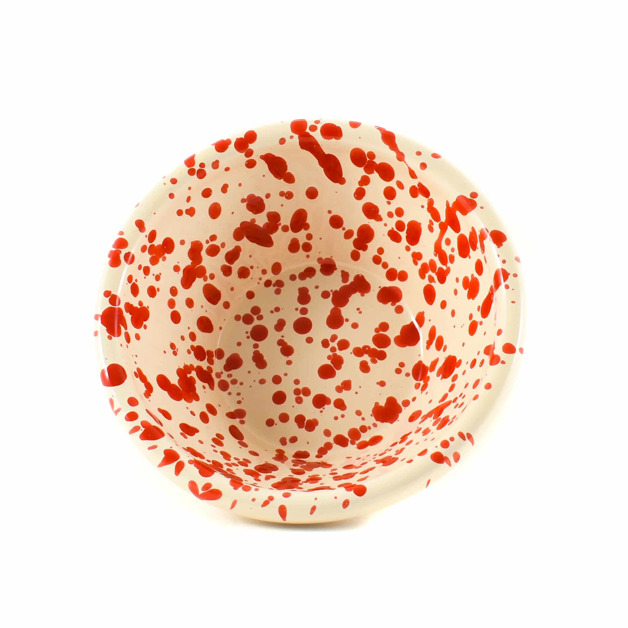 Puglia Red Splatter Bowl 12cm angled