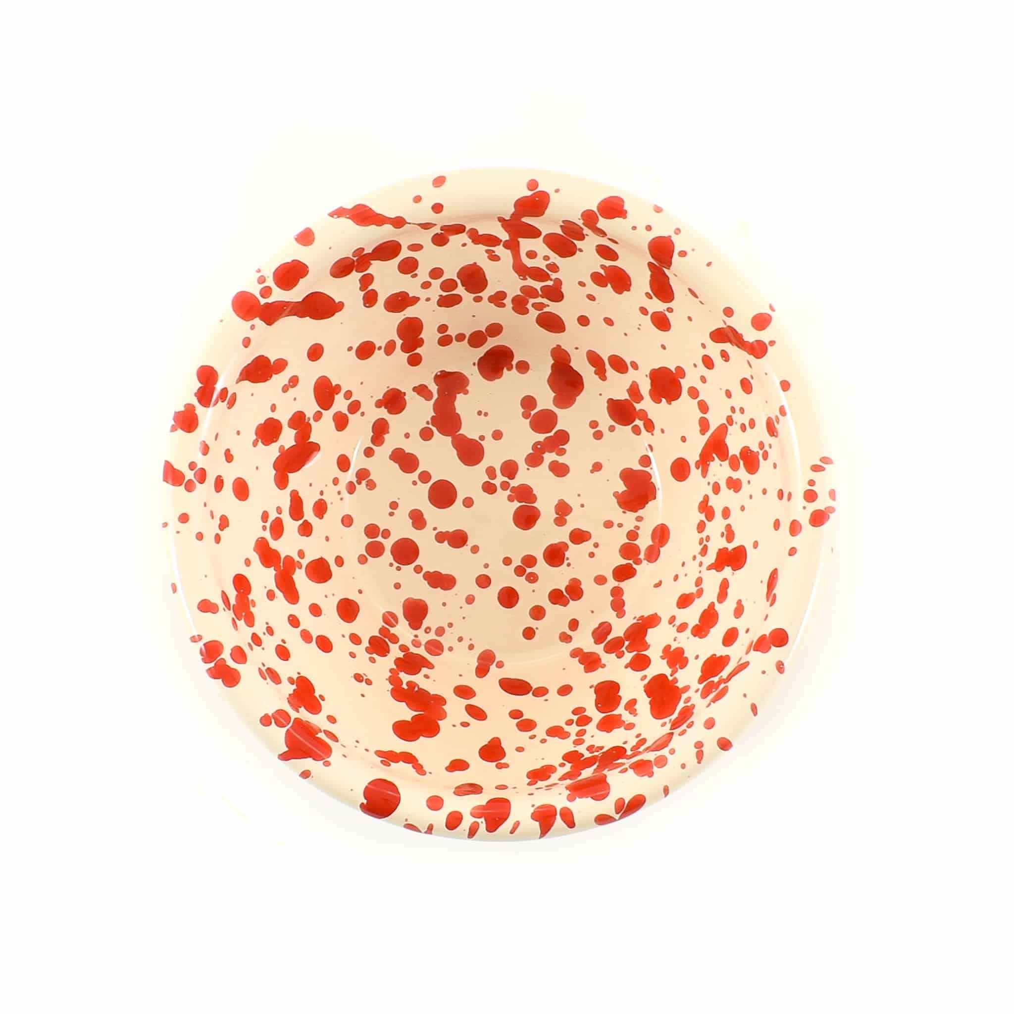 Puglia Red Splatter Bowl 12cm overhead
