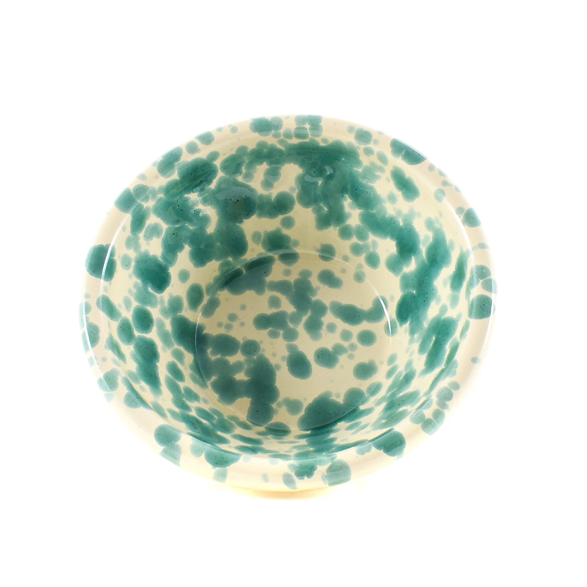 Puglia Aquamarine Splatter Bowl 12cm angled