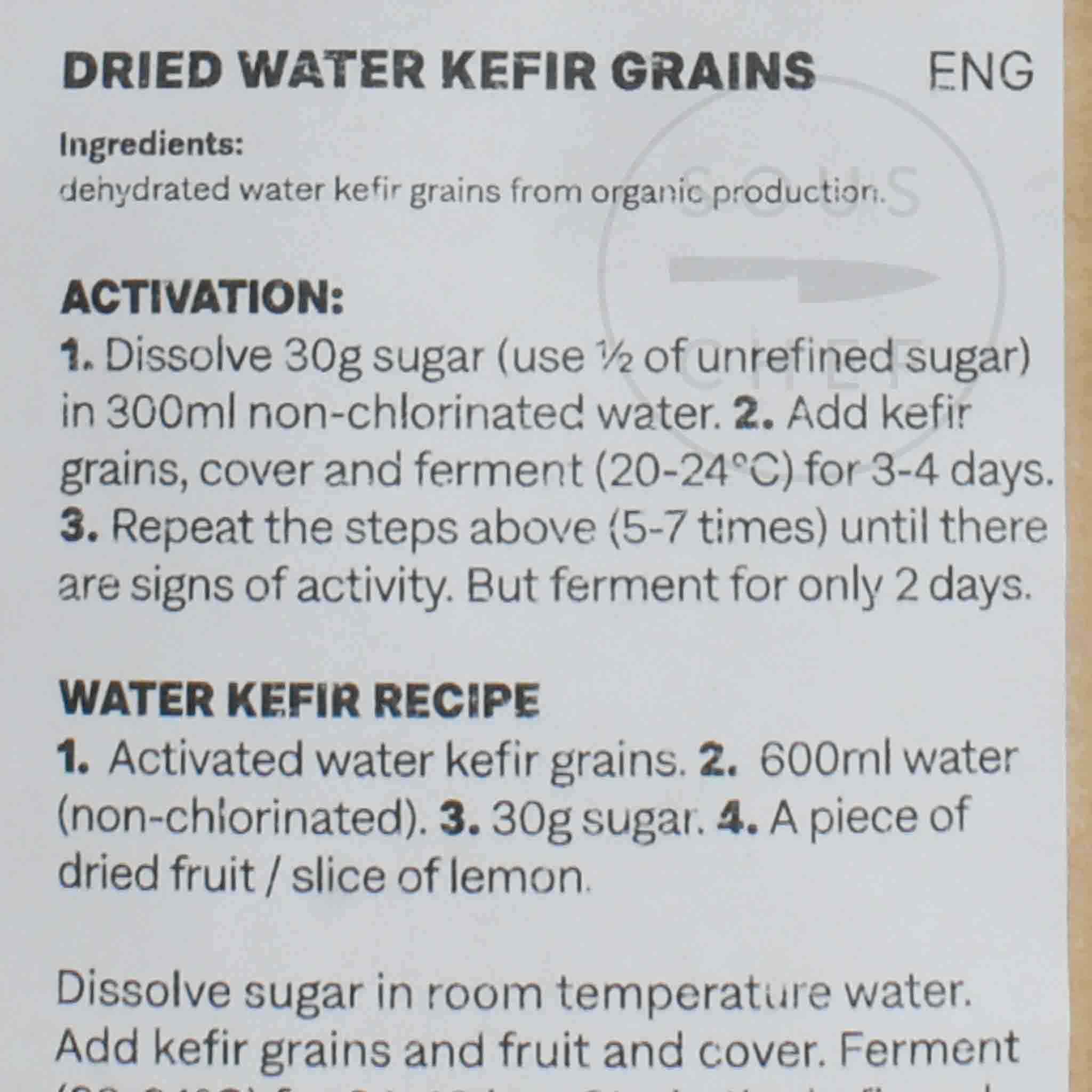 Kefirko Water Kefir Grains, 5g Buy online UK Sous Chef UK