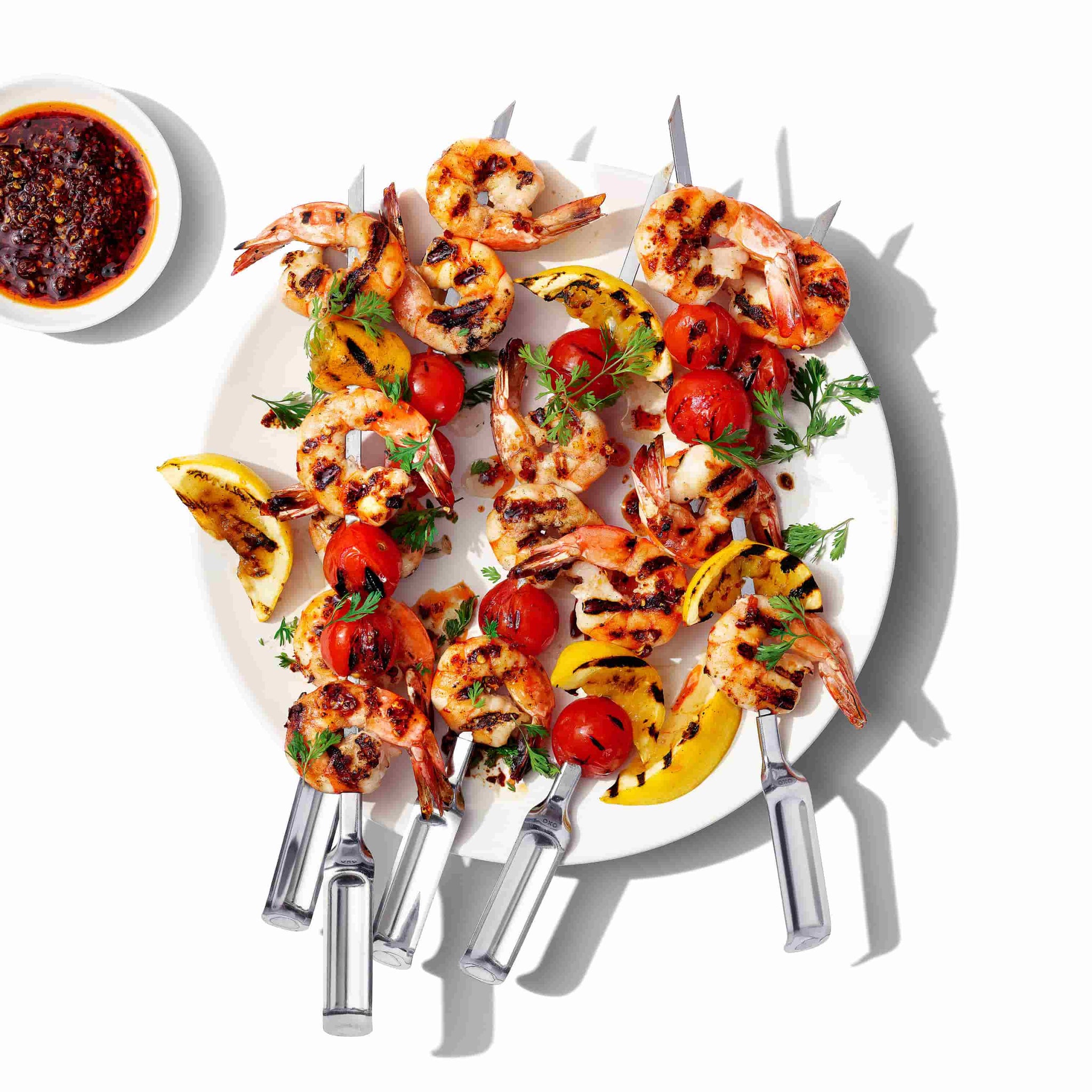 Oxo Good Grips Set of 6 Skewers grilled prawn