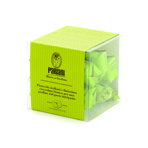Pariani Pistachio and White Chocolate Pralines, 100g