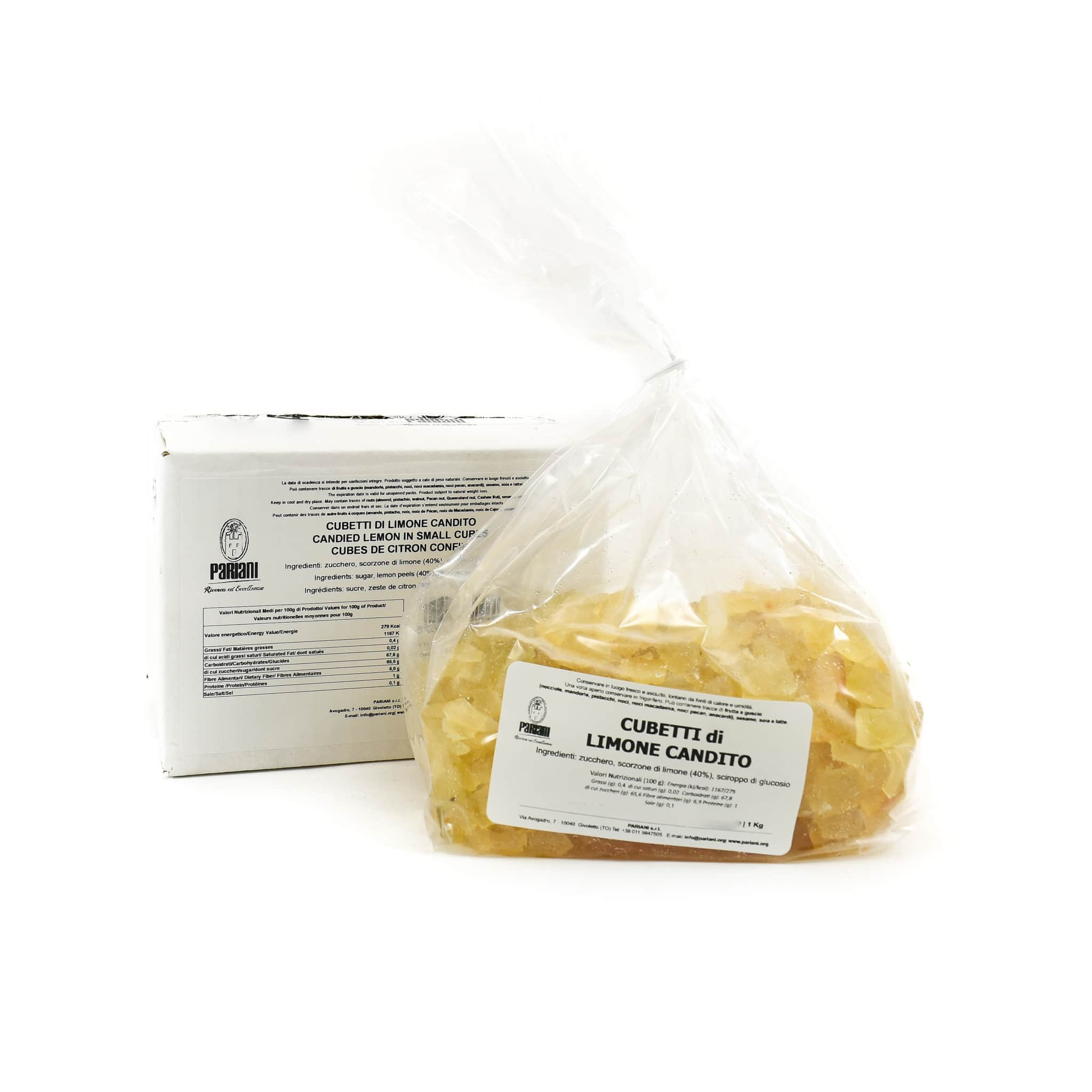 Pariani Candied Lemon In Small Cubes 1kg packaging