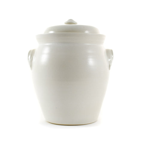 Handmade Stoneware Fermenting Crock in White 4.5 litre