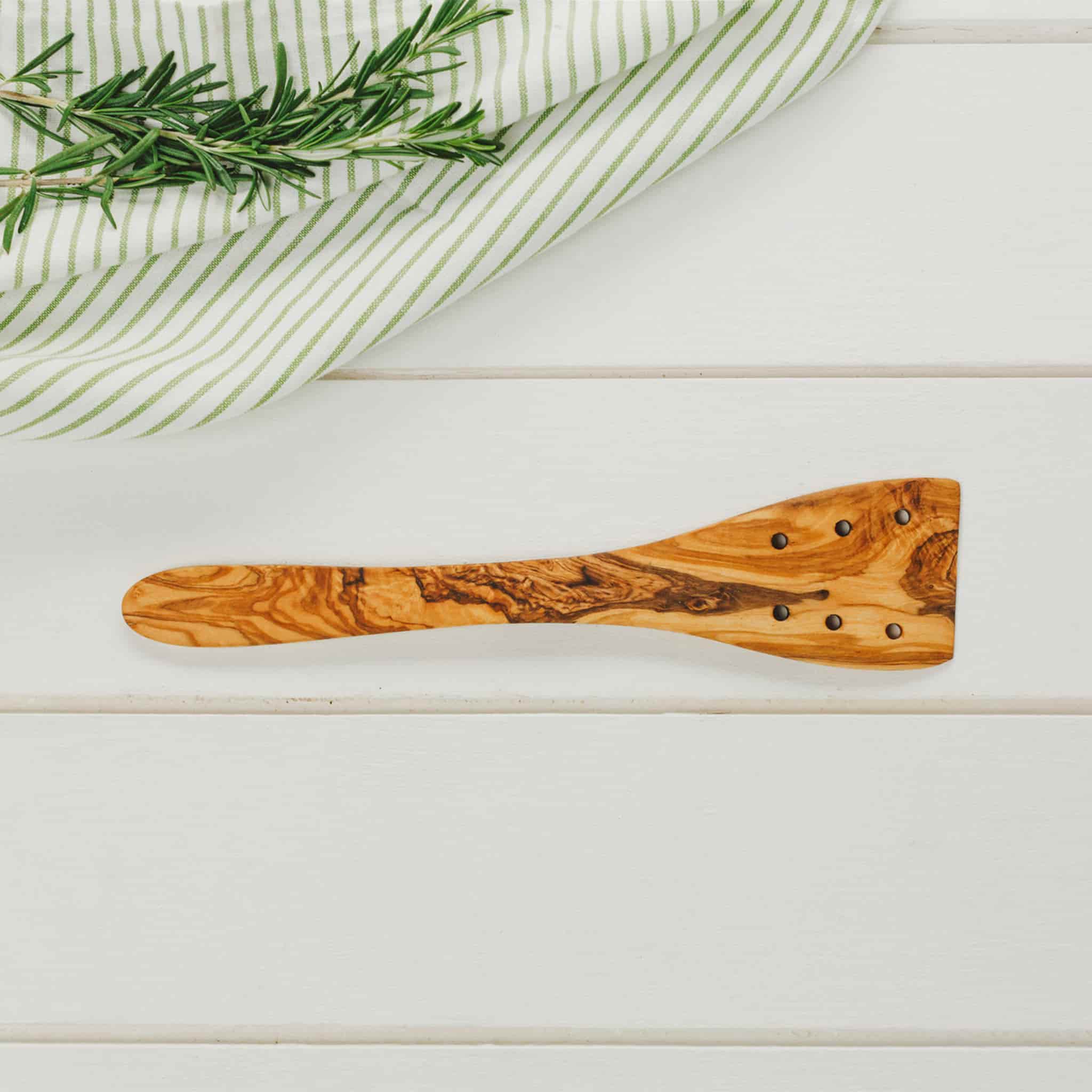 Olive Wood Spatula with Holes 30cm