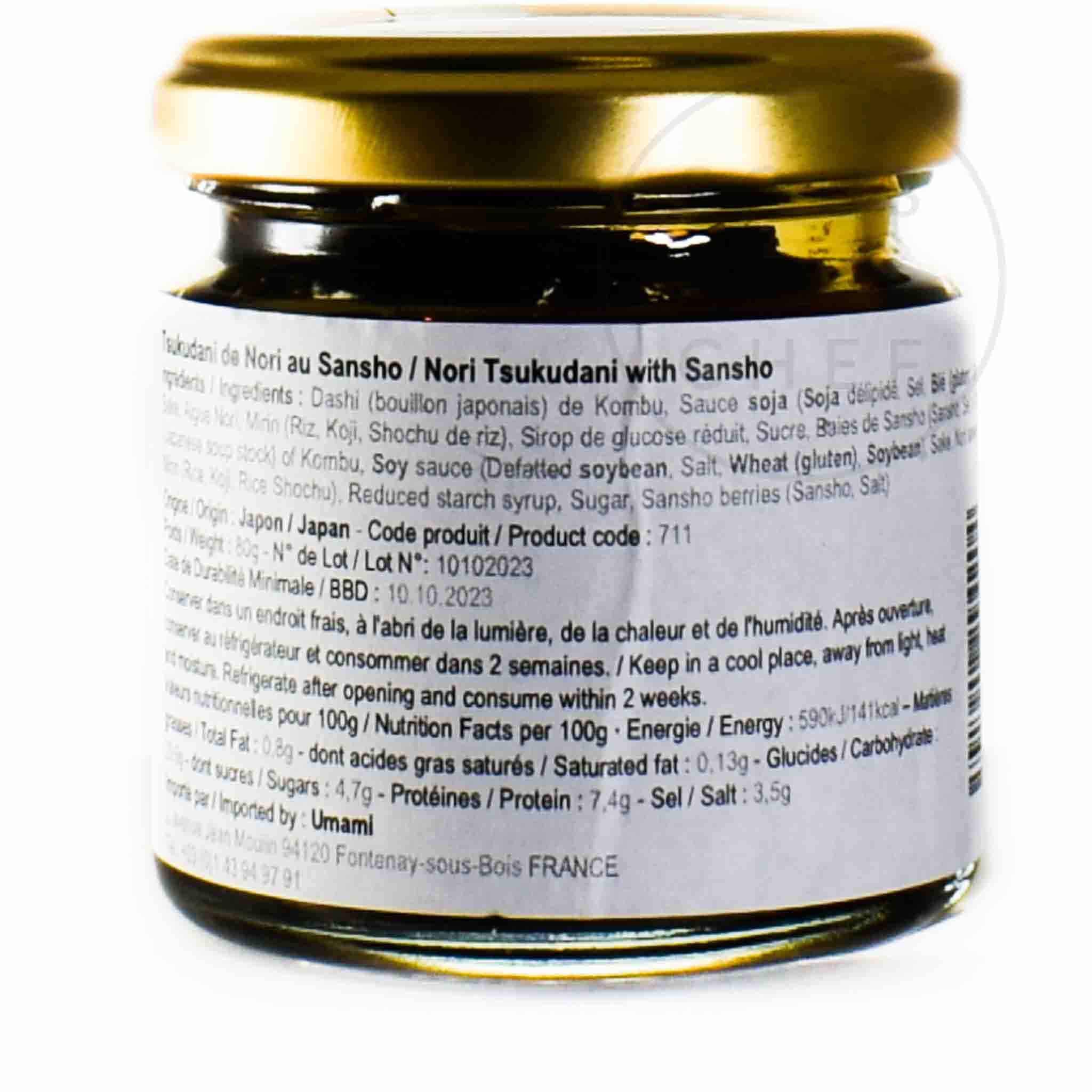 Nori Tsukudani With Sansho 80g Ingredients